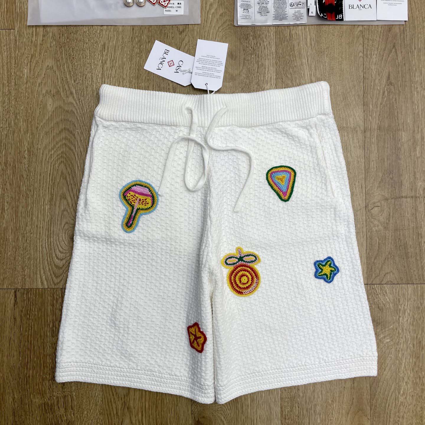 Casablanca Crochet Motif Shorts 'White'   Z6032 - DopestKickz