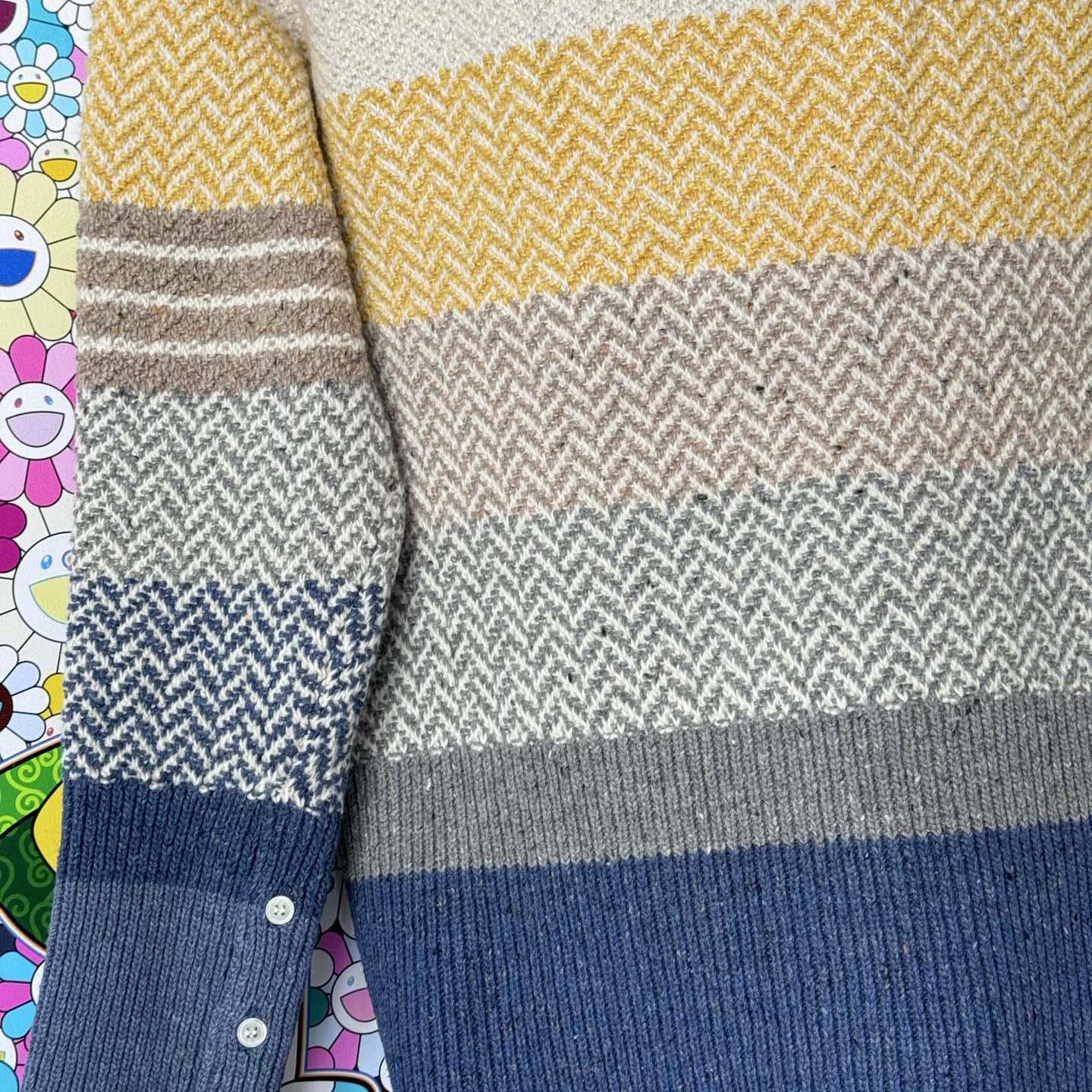 Thom Browne Striped Herringbone Jacquard Classic Cardigan 'Seasonal Multicolor' - DopestKickz