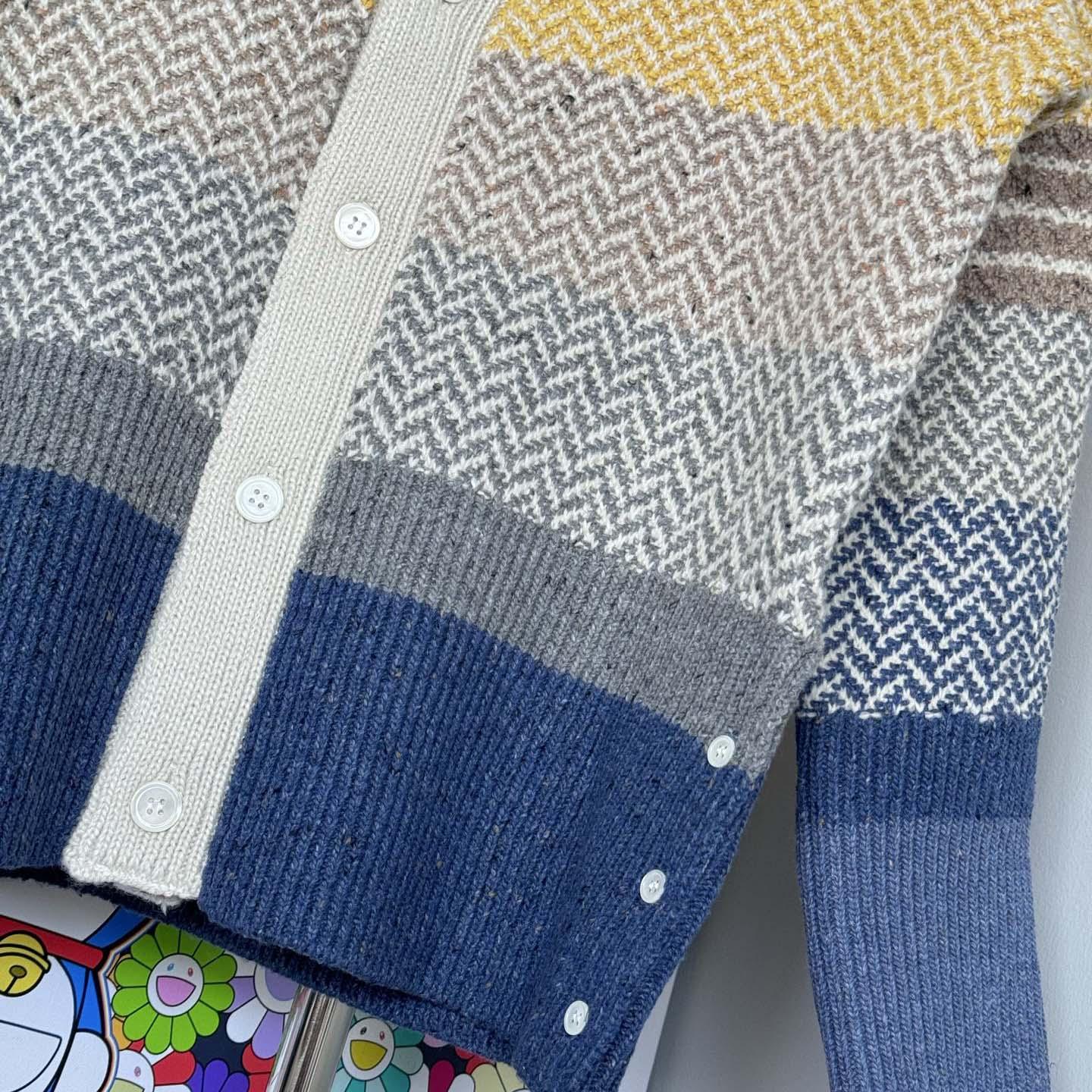 Thom Browne Striped Herringbone Jacquard Classic Cardigan 'Seasonal Multicolor' - DopestKickz