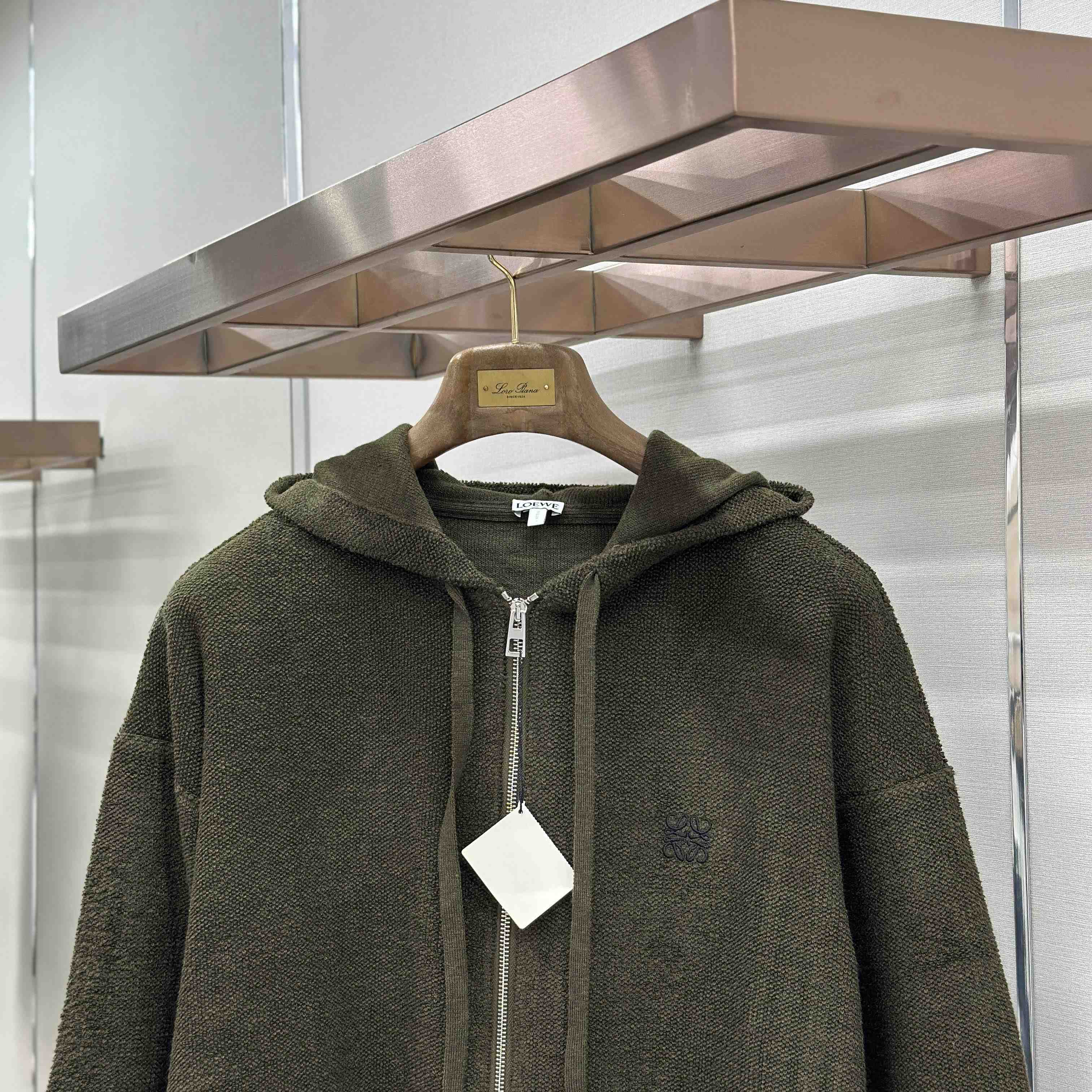 Loewe Anagram Zip-up Hoodie In Wool - DopestKickz