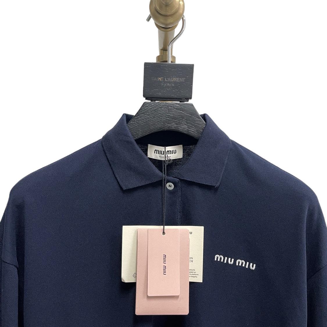 Miu Miu Logo-embroidered Piqué Polo Shirt    60069 - DopestKickz