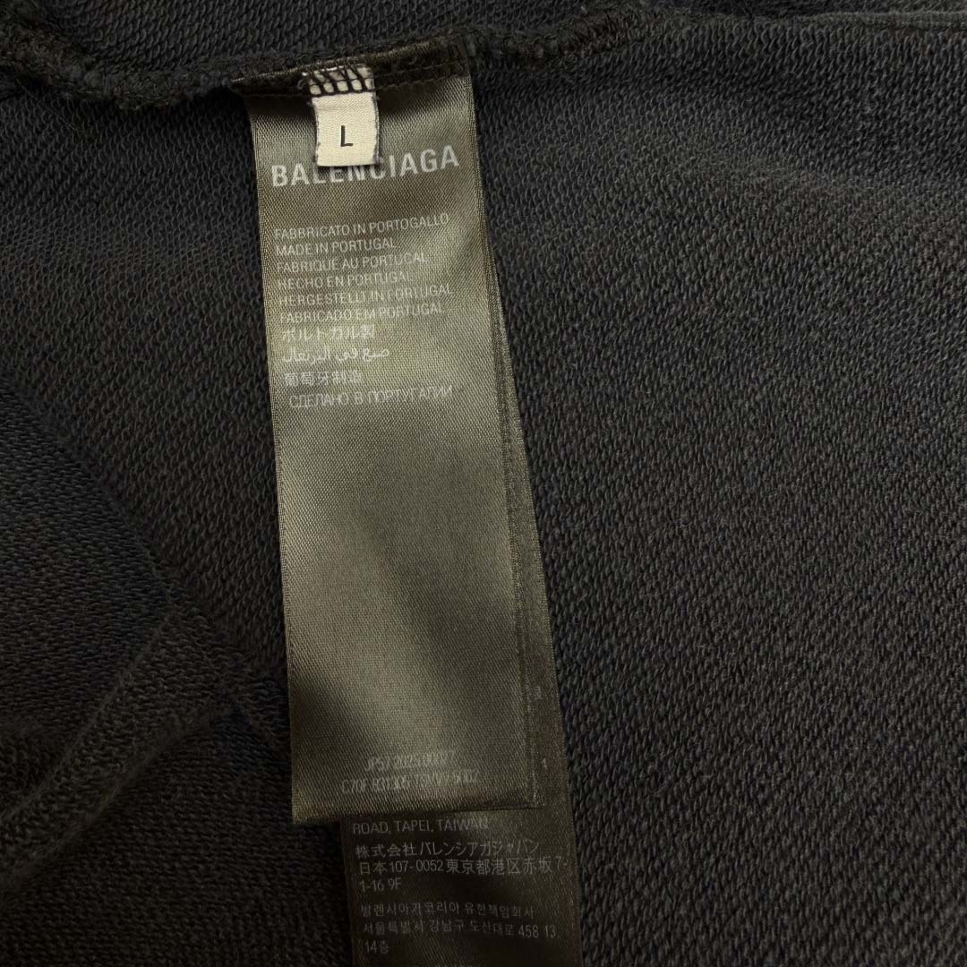 Balenciaga Transparent Tape Ripped Pocket Hoodie In Faded Black - DopestKickz