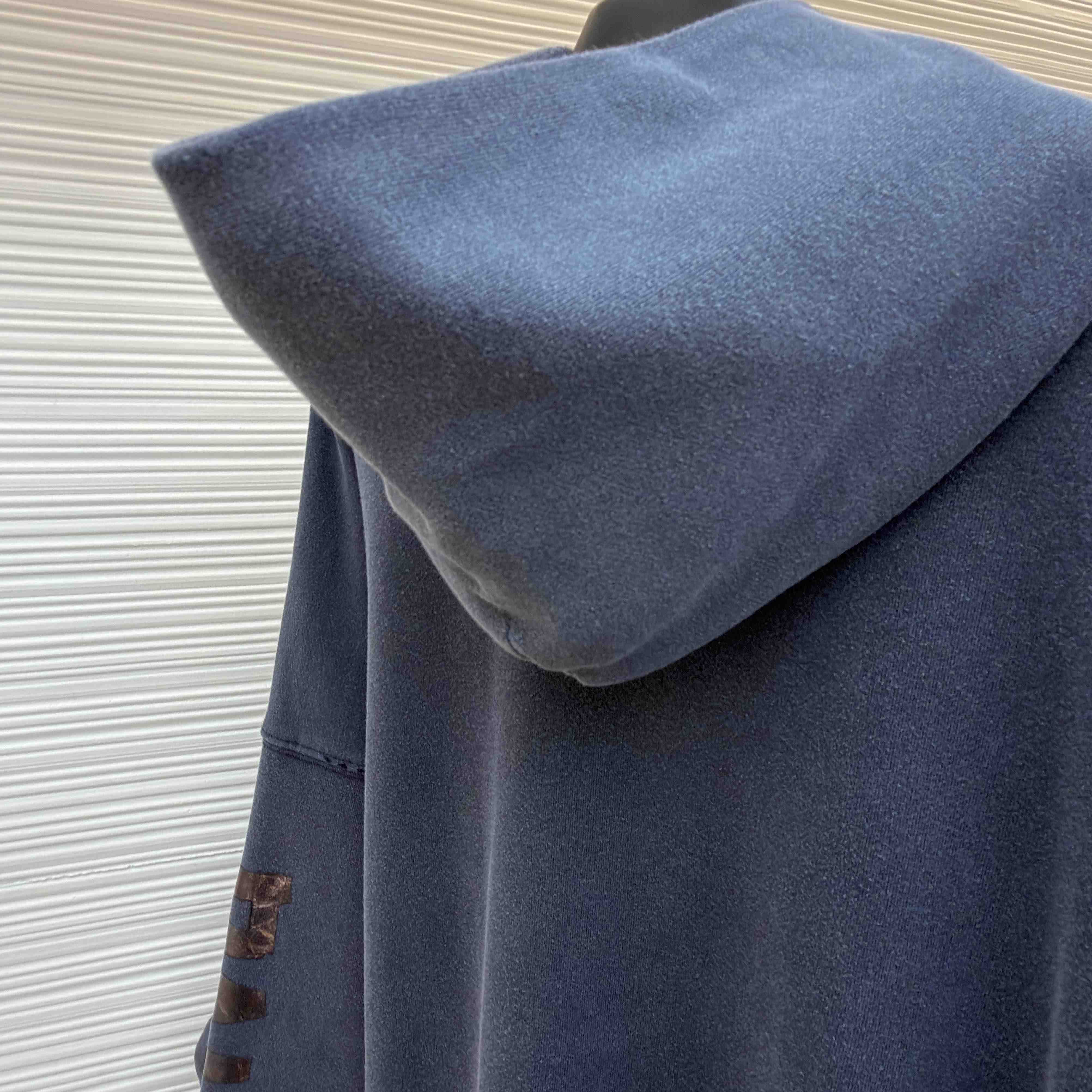 Balenciaga Transparent Tape Ripped Pocket Hoodie In Faded Black - DopestKickz