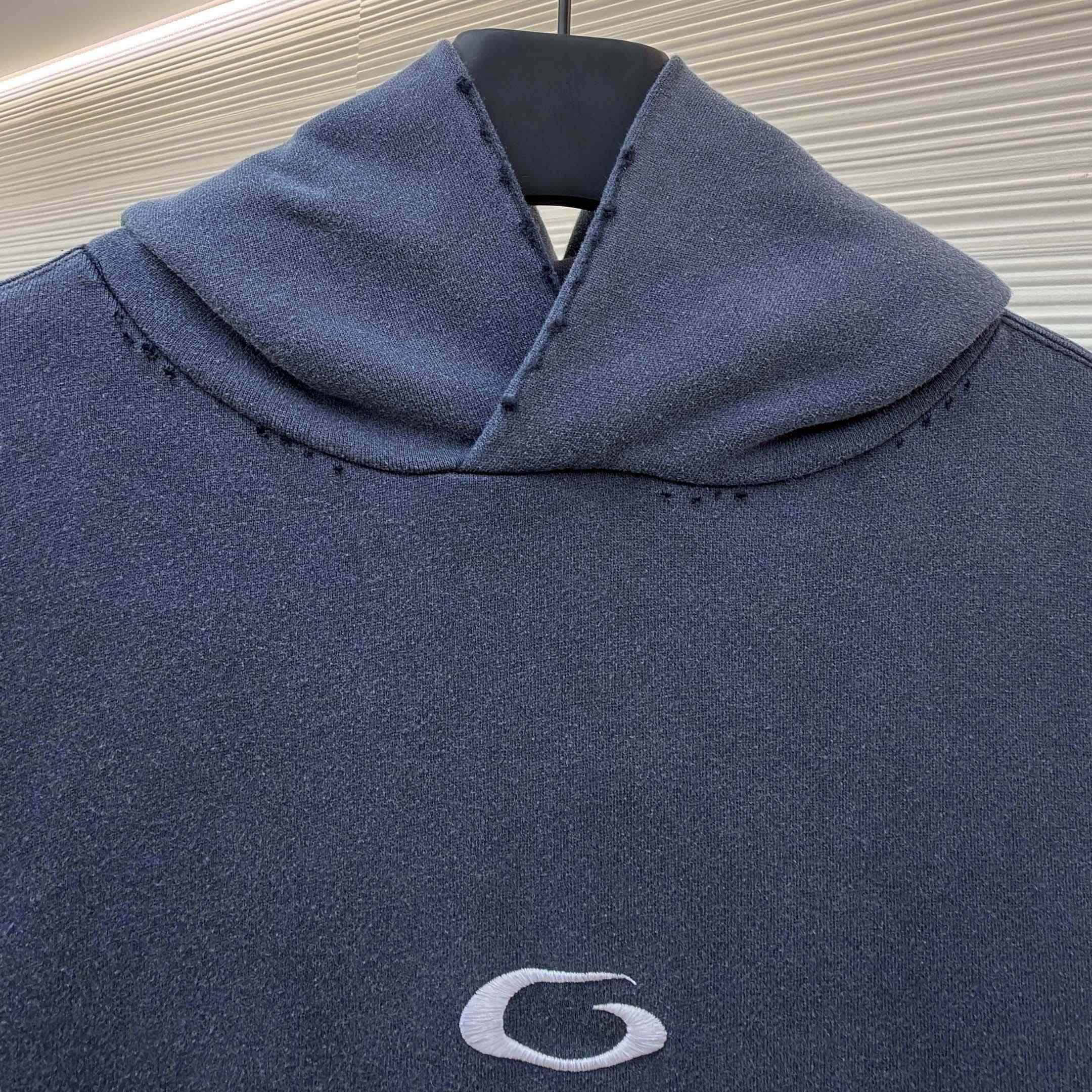 Balenciaga Transparent Tape Ripped Pocket Hoodie In Faded Black - DopestKickz