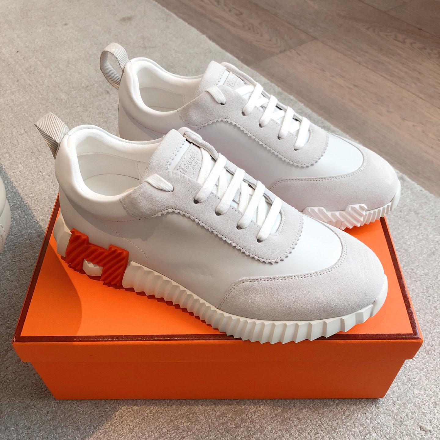 Hermes  Paris  Bouncing Calf  Sneaker  White - DopestKickz