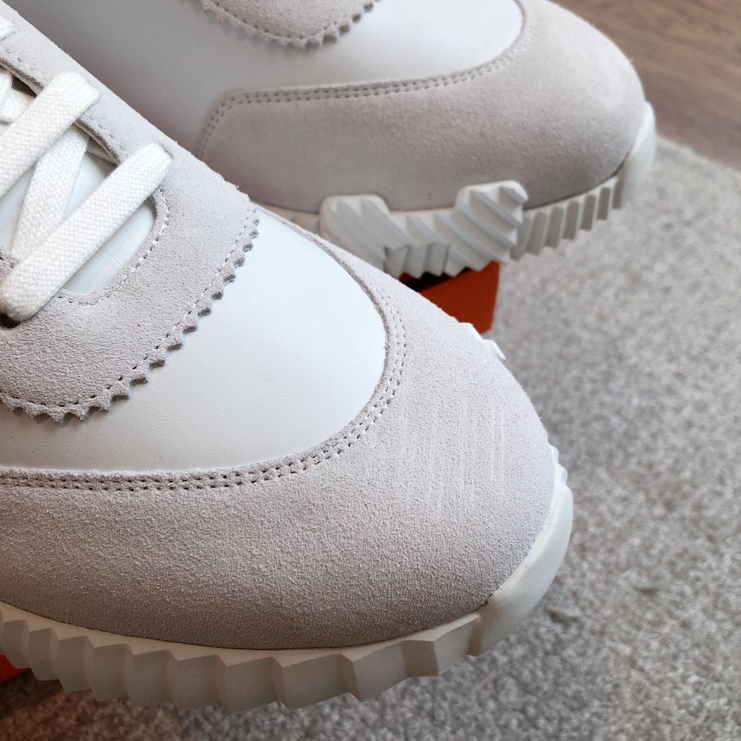 Hermes  Paris  Bouncing Calf  Sneaker  White - DopestKickz