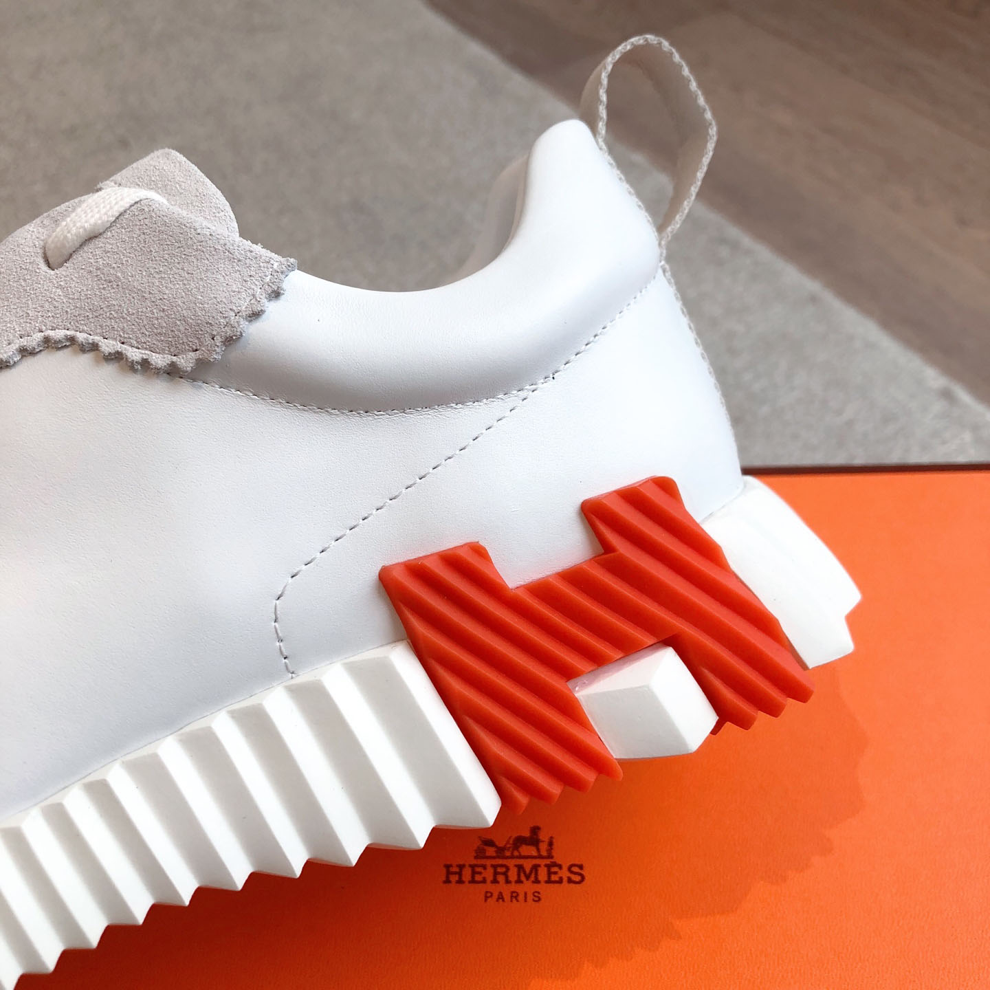 Hermes  Paris  Bouncing Calf  Sneaker  White - DopestKickz