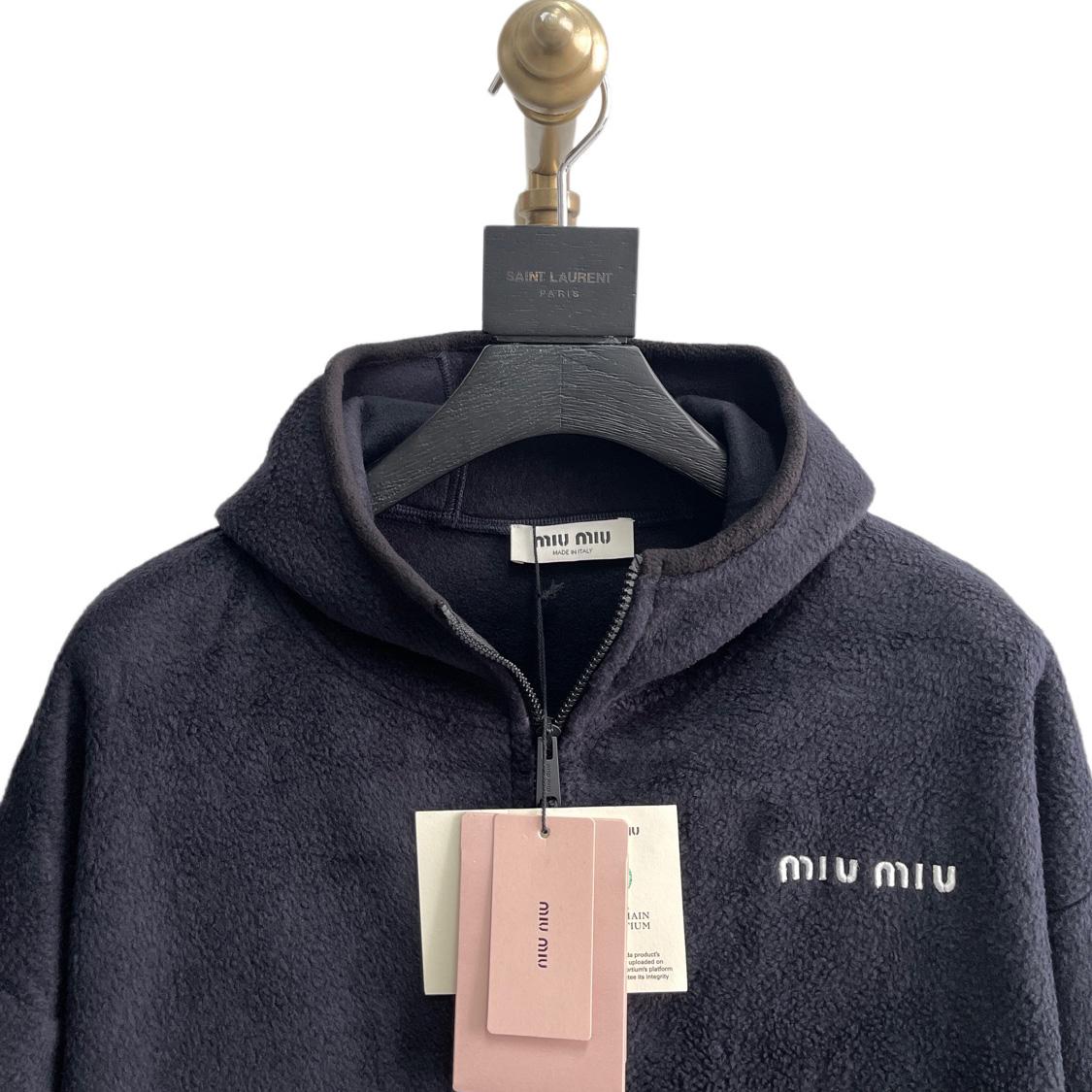 Miu Miu Cotton Fleece Zipper Hoodie    80007 - DopestKickz