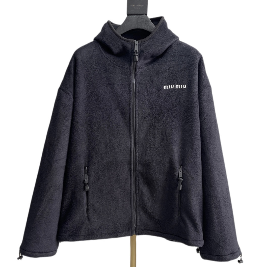 Miu Miu Cotton Fleece Zipper Hoodie    80007 - DopestKickz