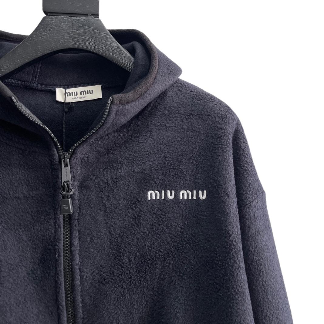 Miu Miu Cotton Fleece Zipper Hoodie    80007 - DopestKickz