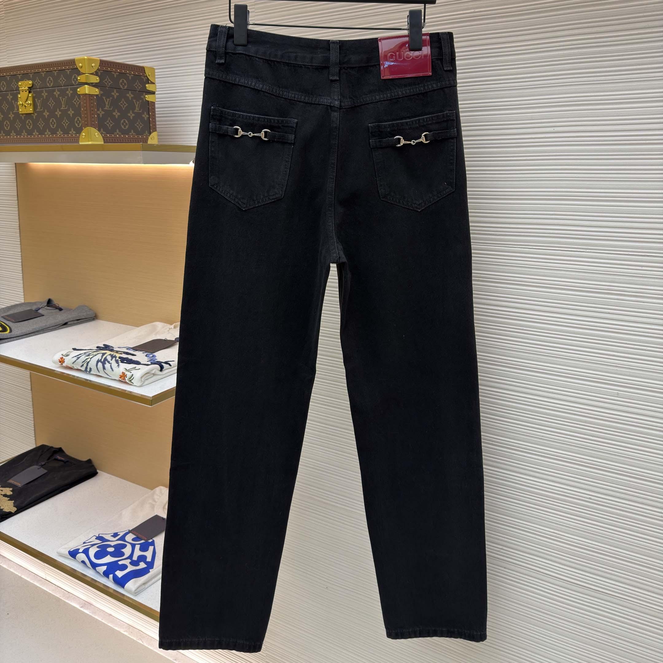 Gucci Denim Jean With Horsebit - DopestKickz