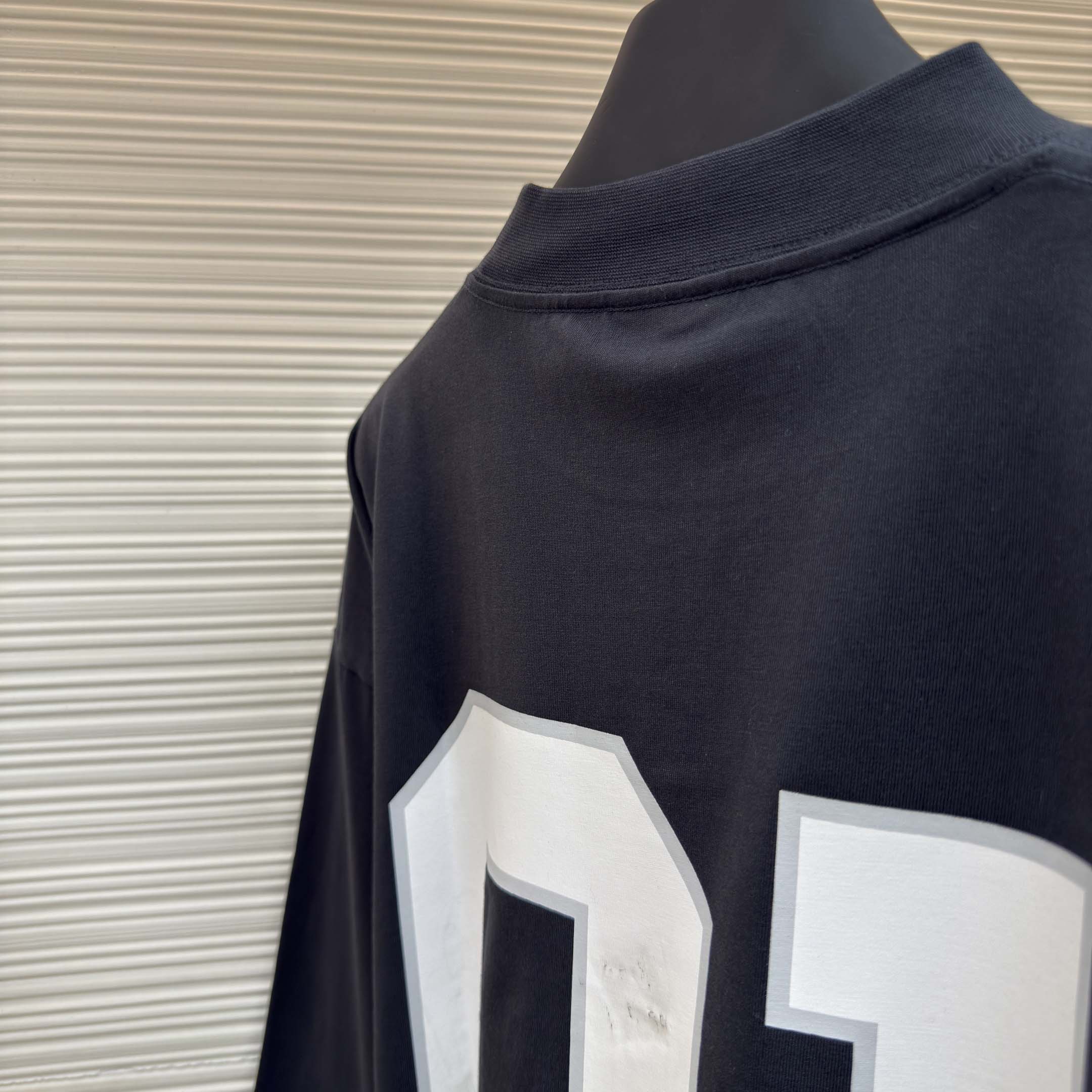 Balenciaga Basketball Series - Long Sleeve T-Shirt Large Fit In Washed Black - DopestKickz