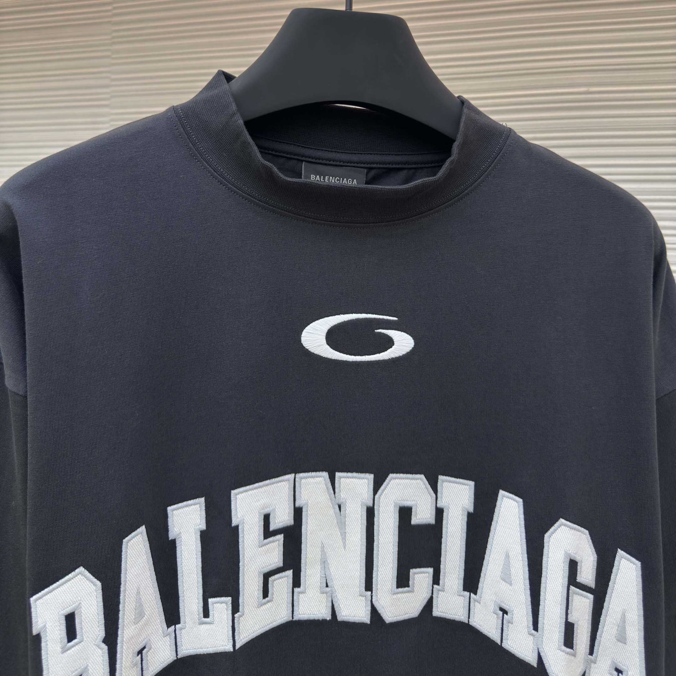 Balenciaga Basketball Series - Long Sleeve T-Shirt Large Fit In Washed Black - DopestKickz