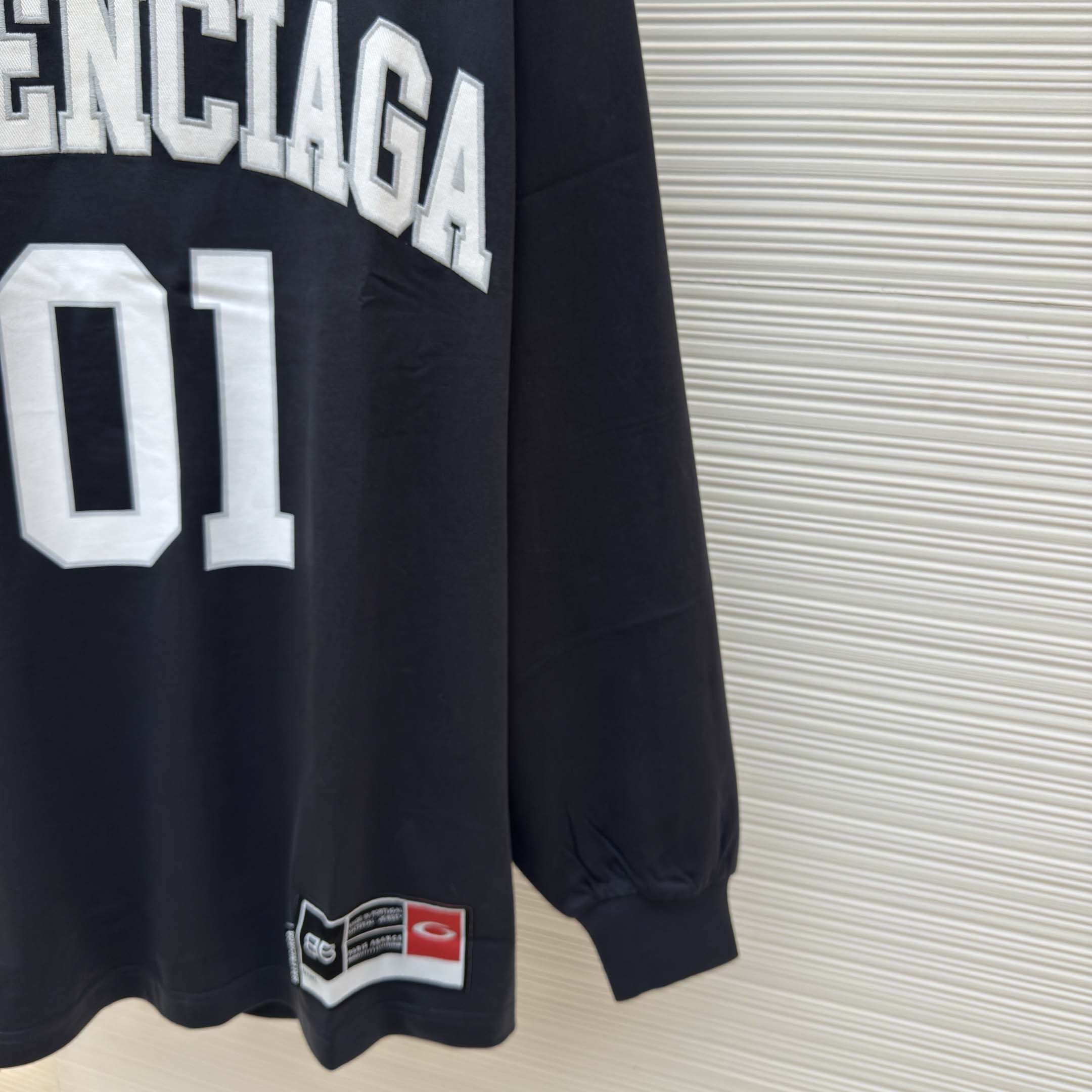 Balenciaga Basketball Series - Long Sleeve T-Shirt Large Fit In Washed Black - DopestKickz