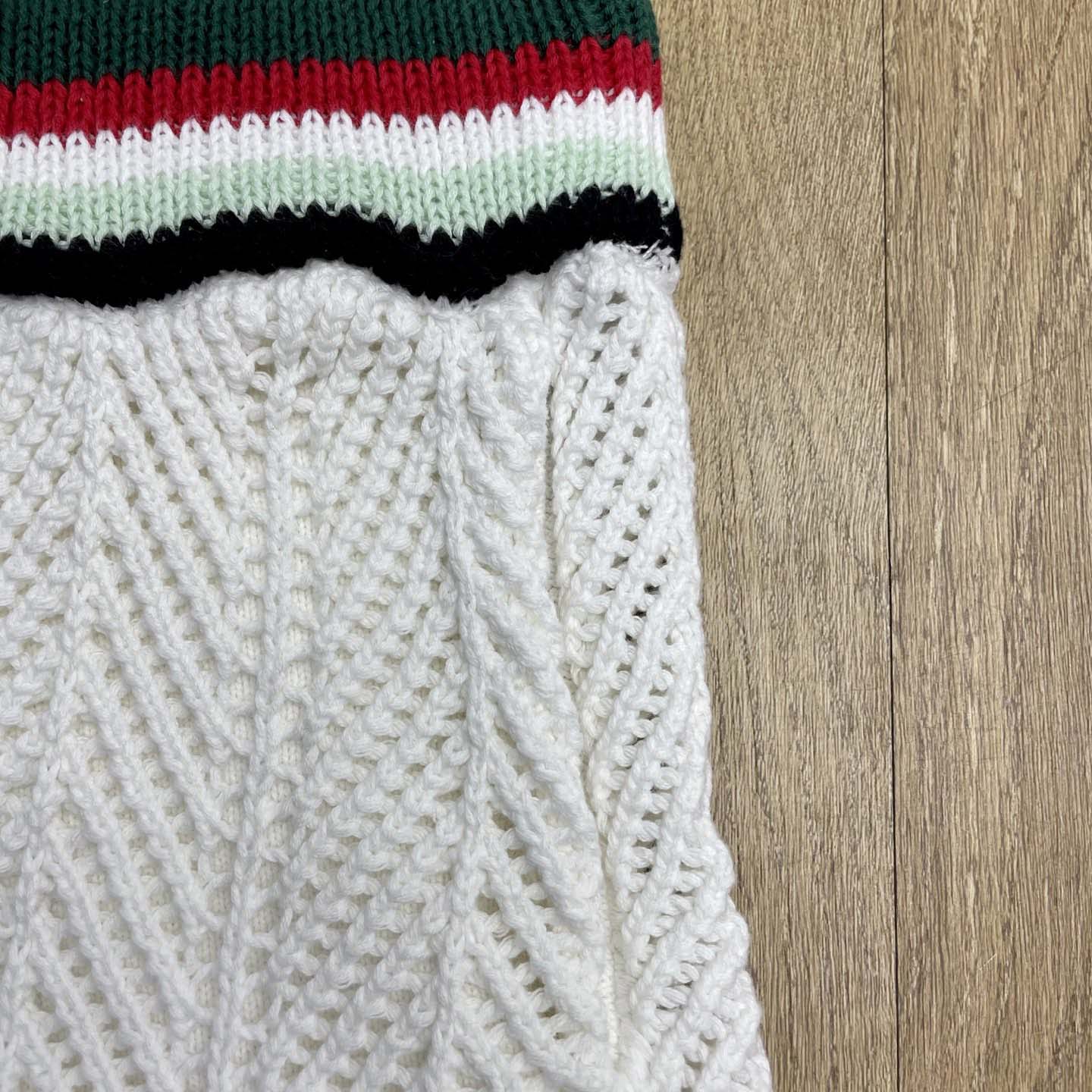 Casablanca Chevron Faux Crochet Shorts   Z6030 - DopestKickz