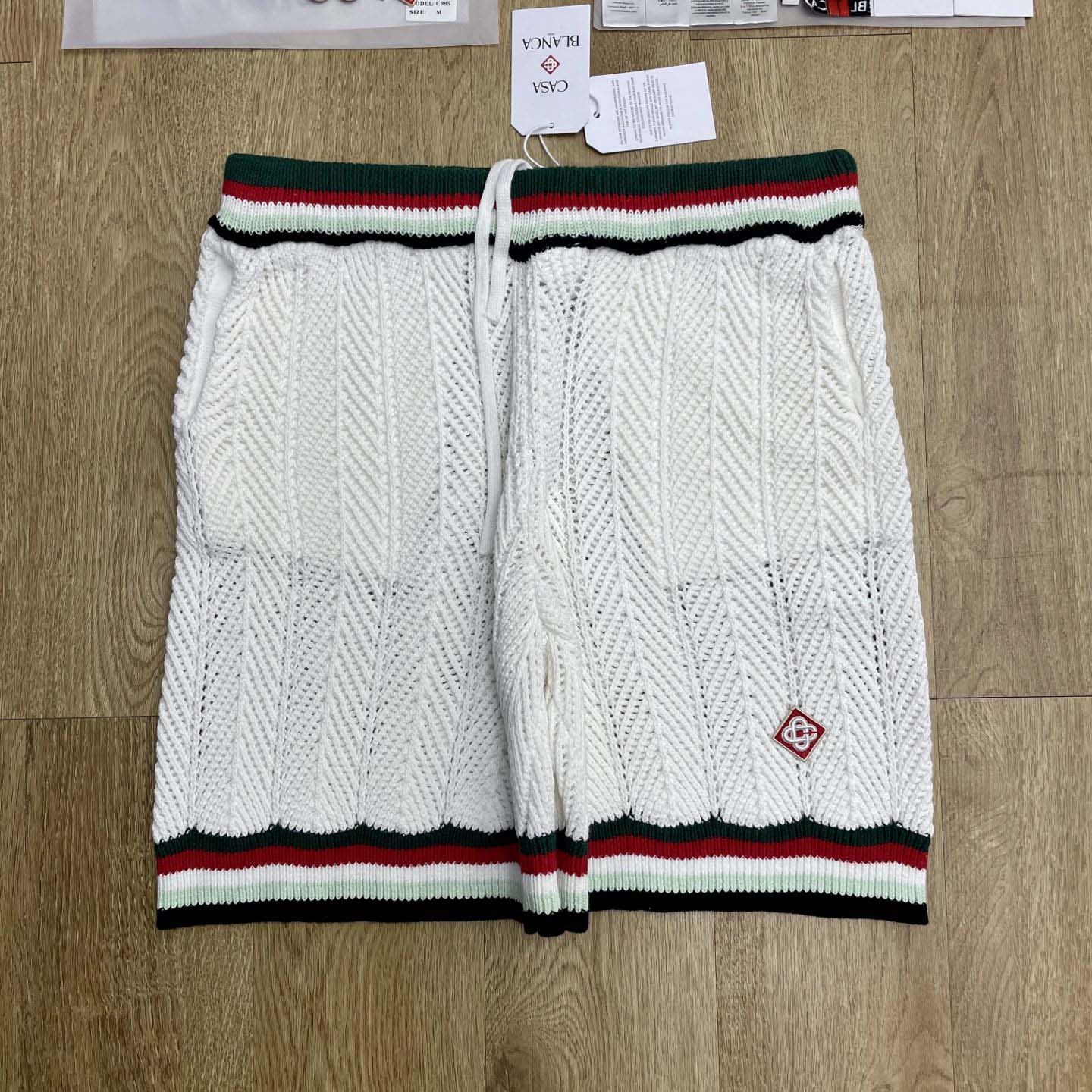 Casablanca Chevron Faux Crochet Shorts   Z6030 - DopestKickz