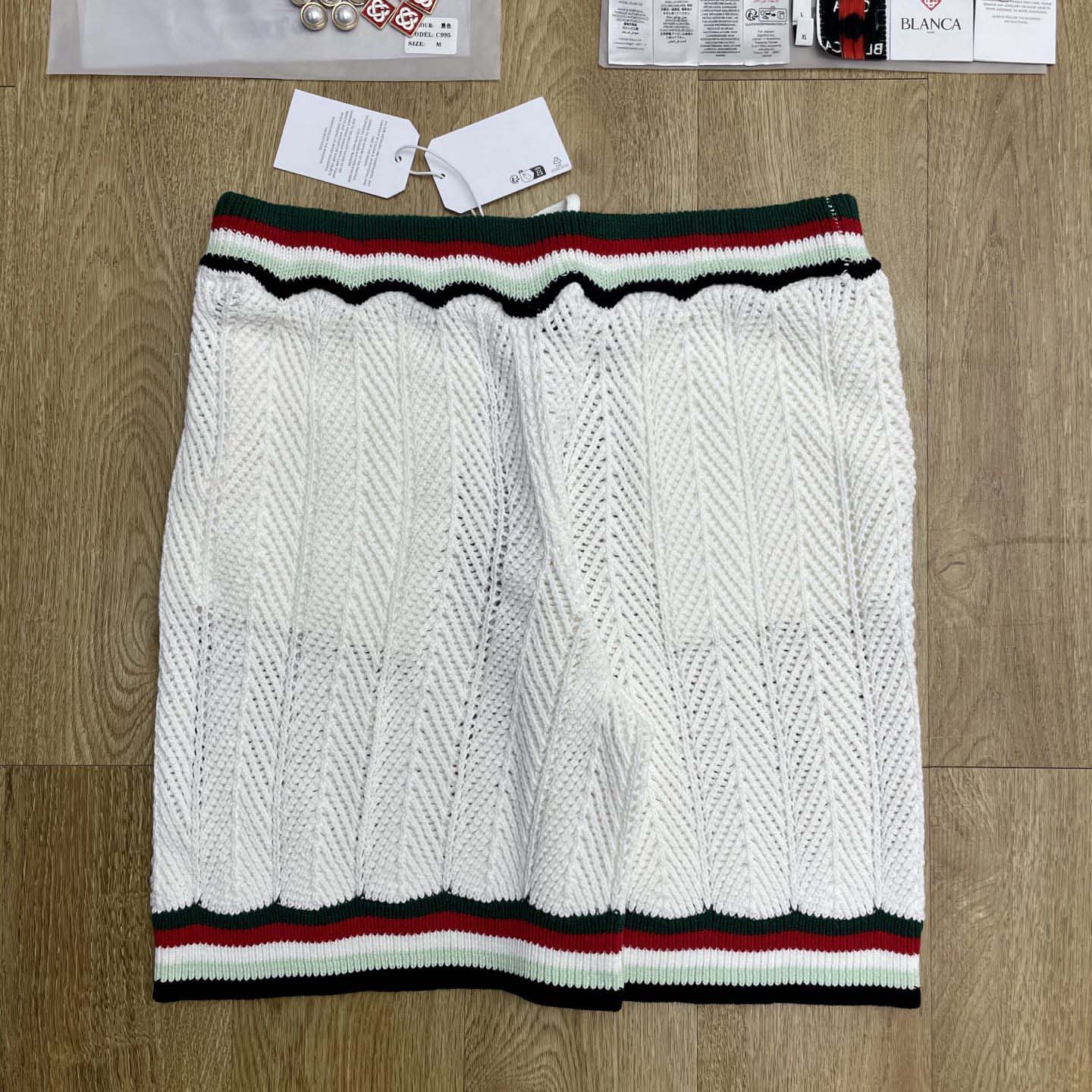 Casablanca Chevron Faux Crochet Shorts   Z6030 - DopestKickz