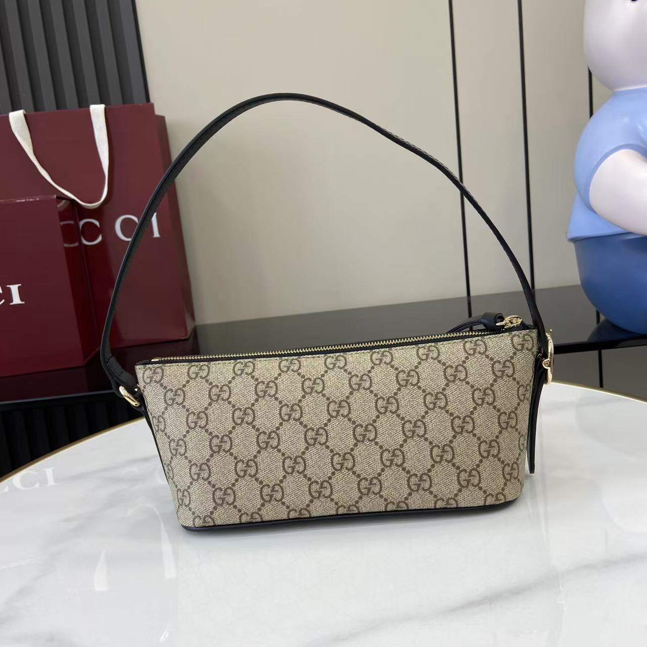Gucci GG Emblem Small Shoulder Bag - DopestKickz