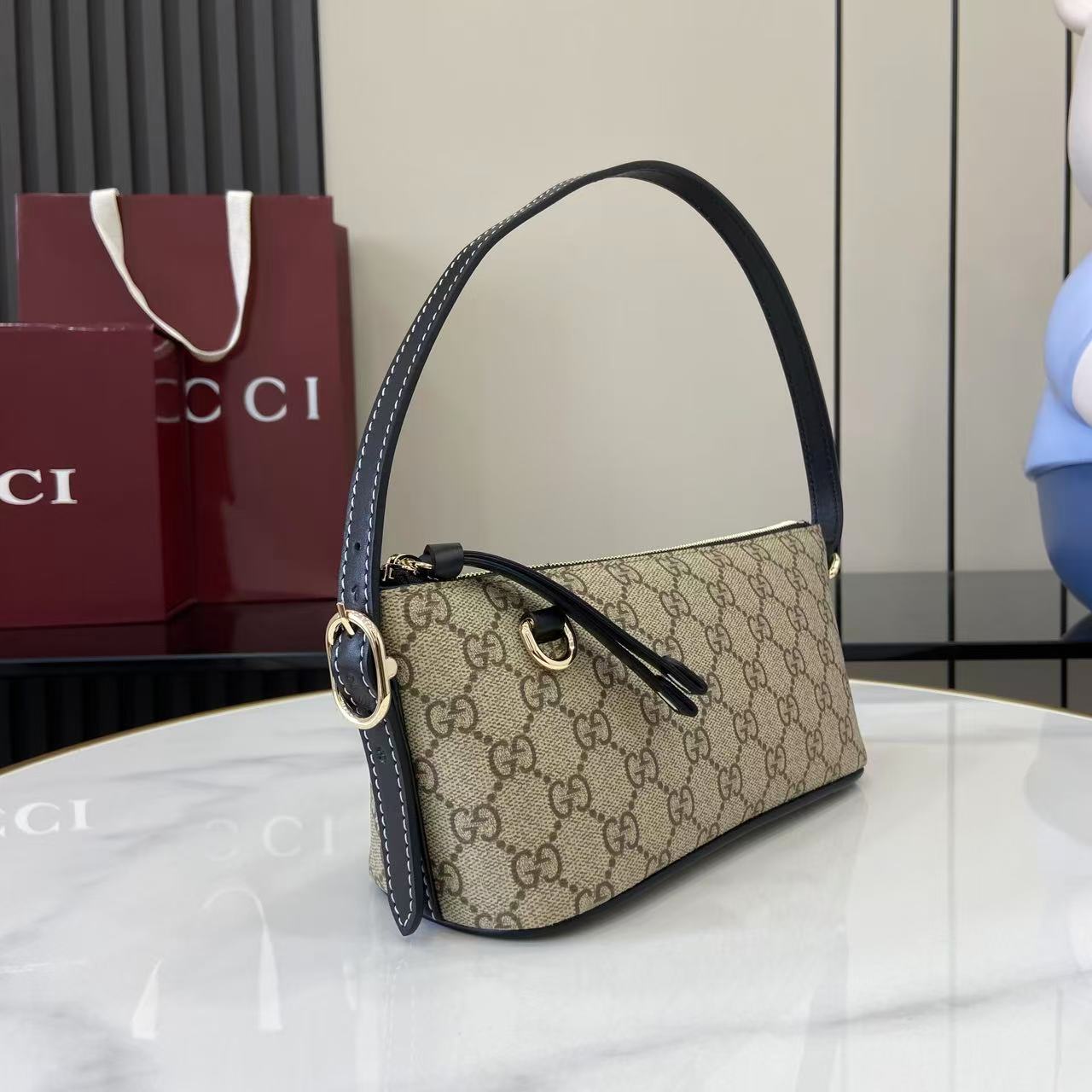Gucci GG Emblem Small Shoulder Bag - DopestKickz