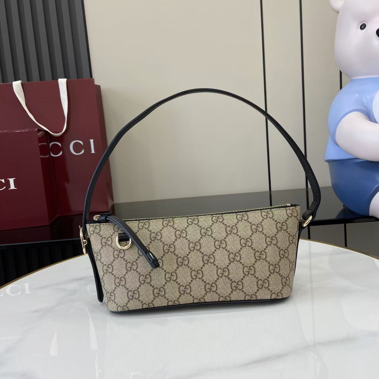 Gucci GG Emblem Small Shoulder Bag - DopestKickz