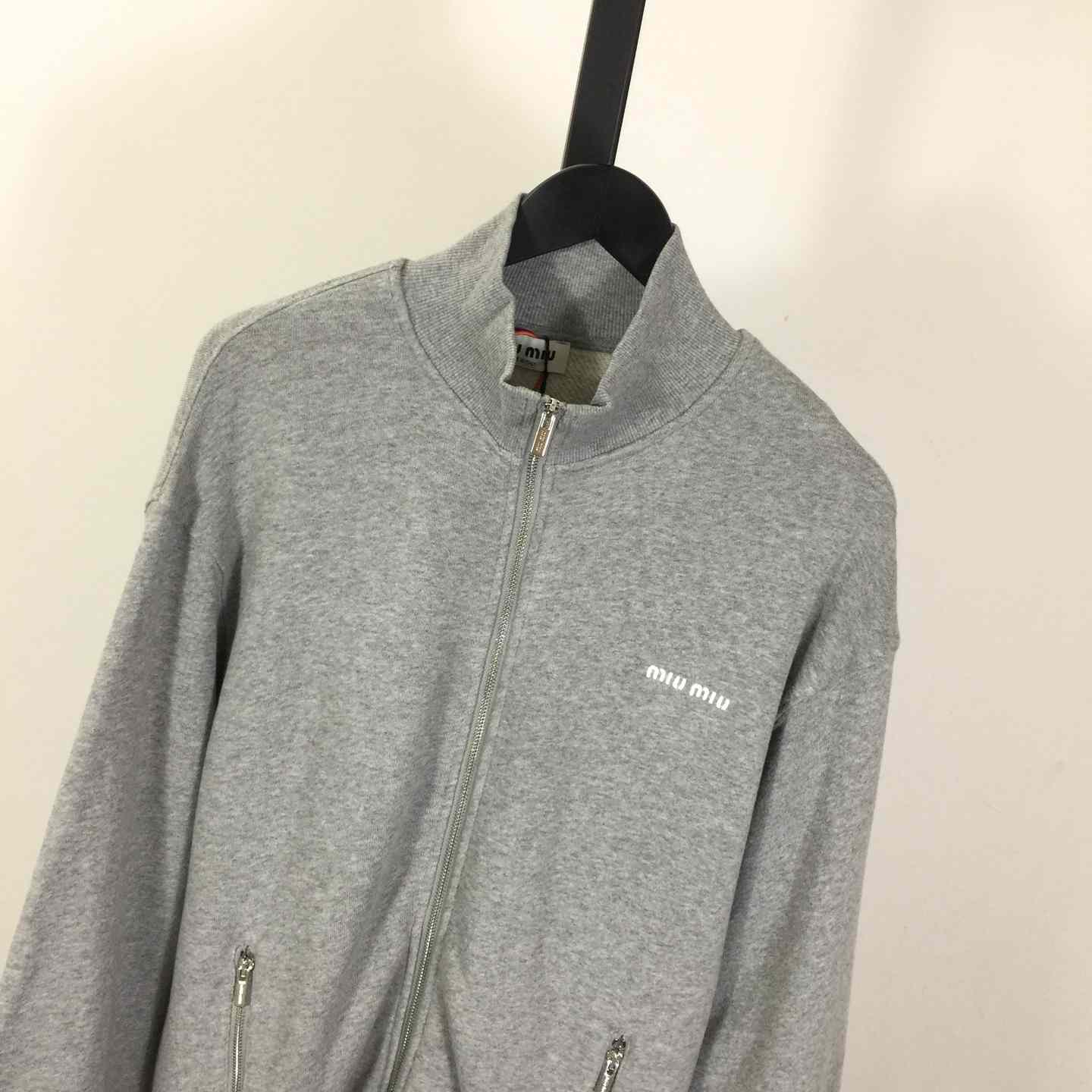 Miu Miu Cotton Fleece Zipper Sweatshirt - DopestKickz