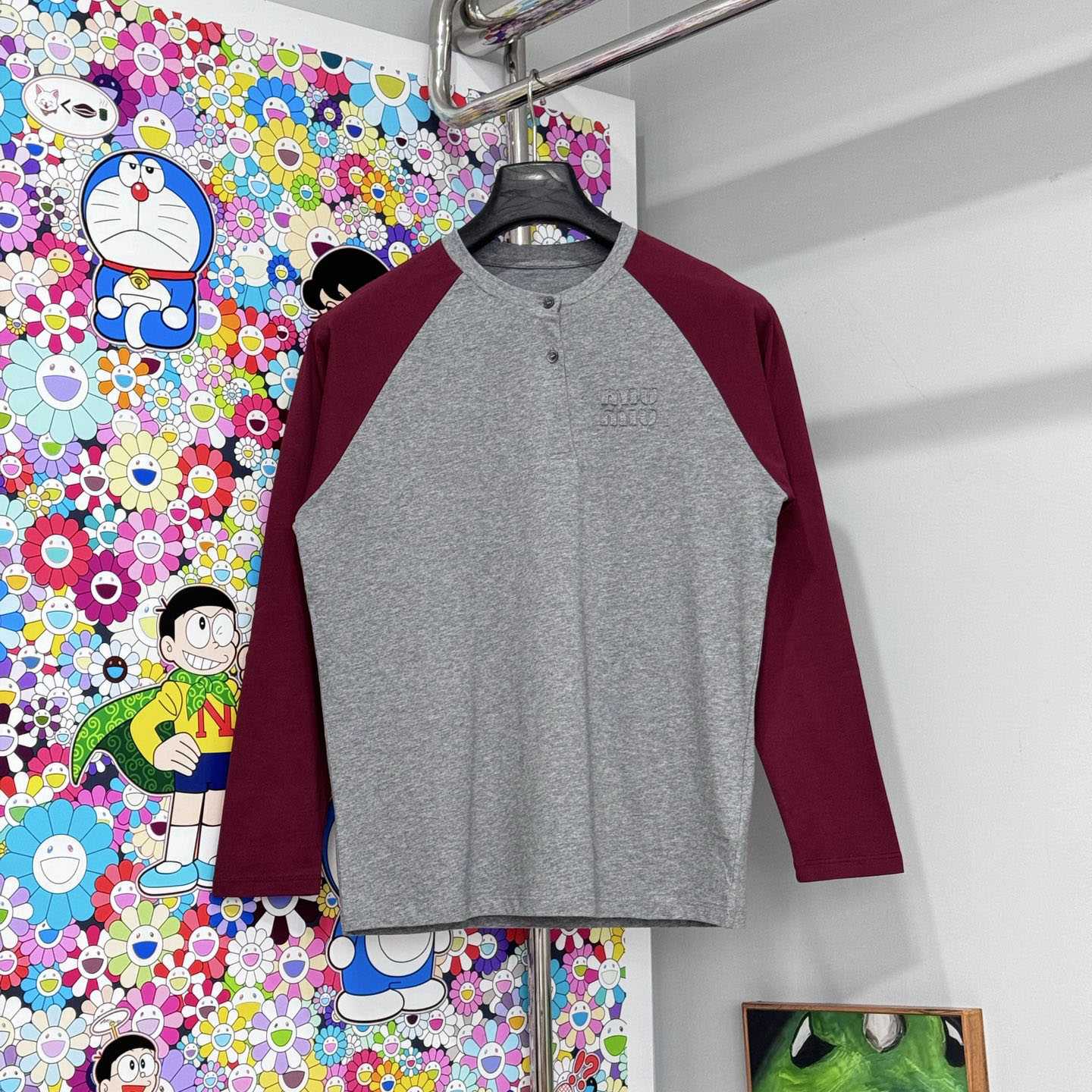 Miu Miu Cotton Jersey Henley Shirt  - DopestKickz