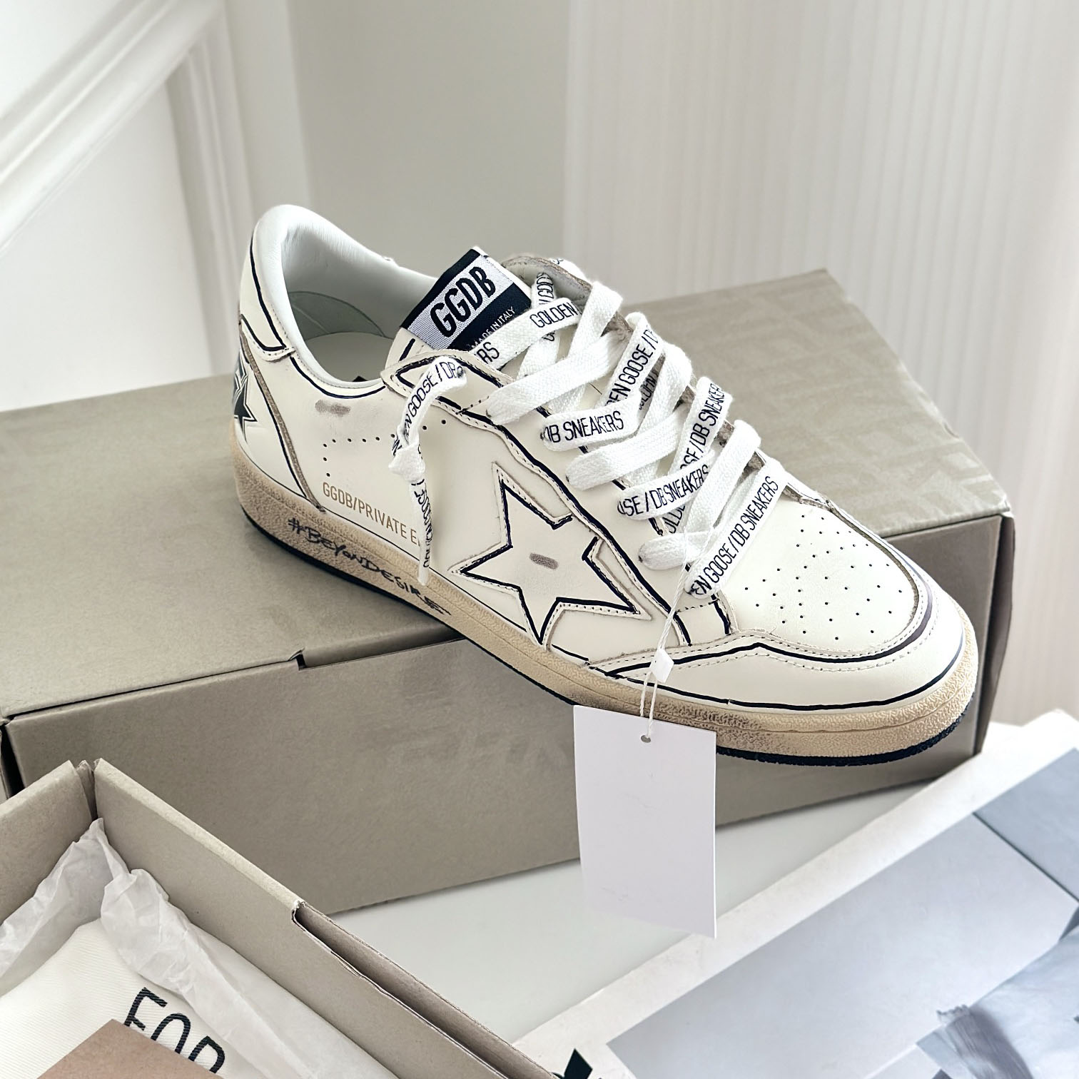 Golden Goose Ball-Star White Grafitti Star White Heel Tab #BEYONDESIRE - DopestKickz