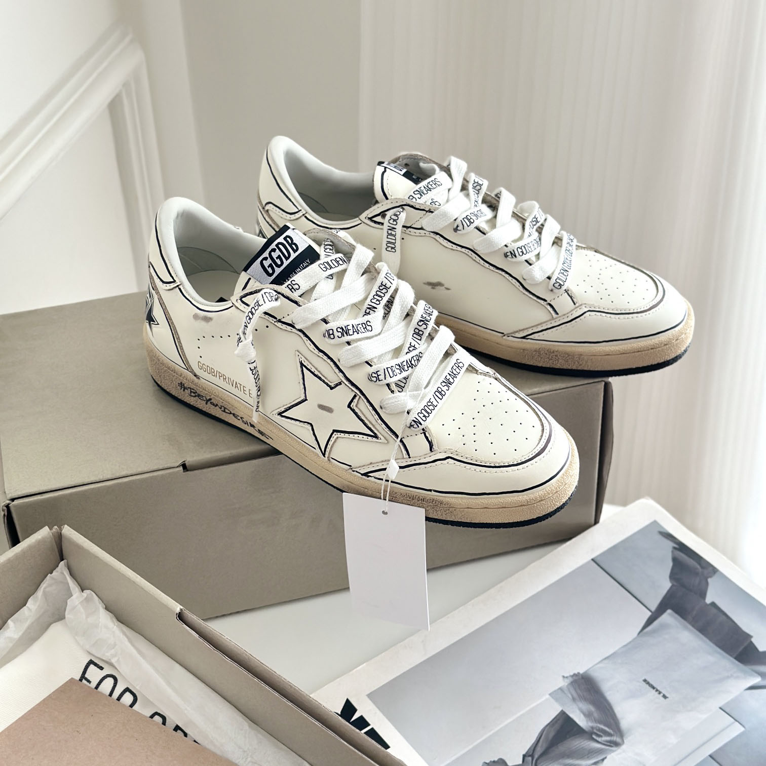 Golden Goose Ball-Star White Grafitti Star White Heel Tab #BEYONDESIRE - DopestKickz