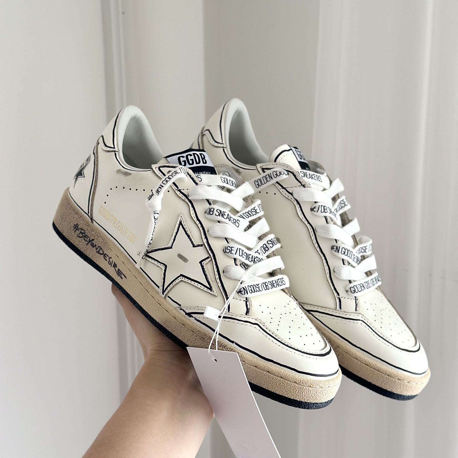 Golden Goose Ball-Star White Grafitti Star White Heel Tab #BEYONDESIRE - DopestKickz