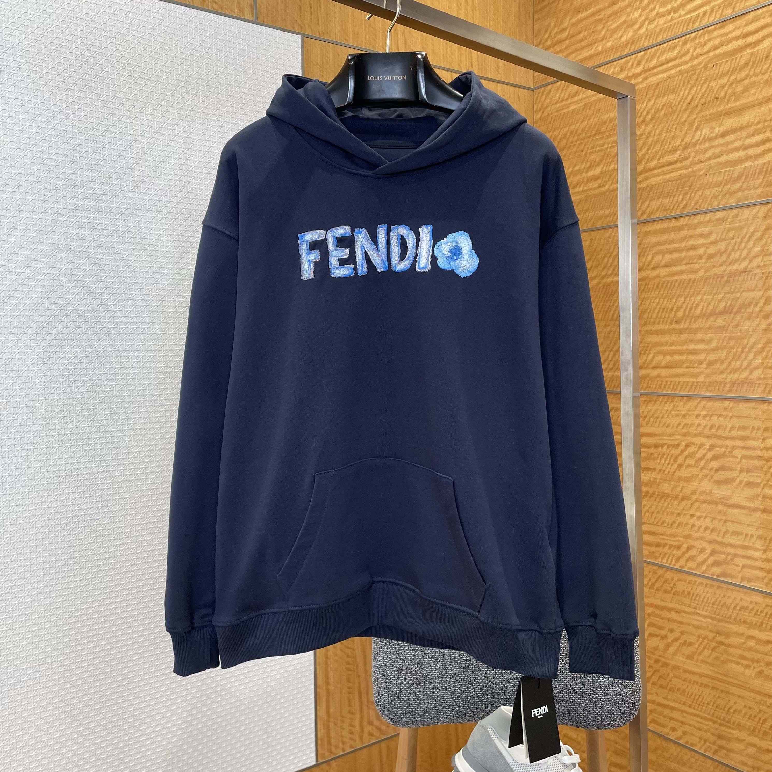 Fendi Lunar New Year Dark Blue Cotton Sweatshirt - DopestKickz