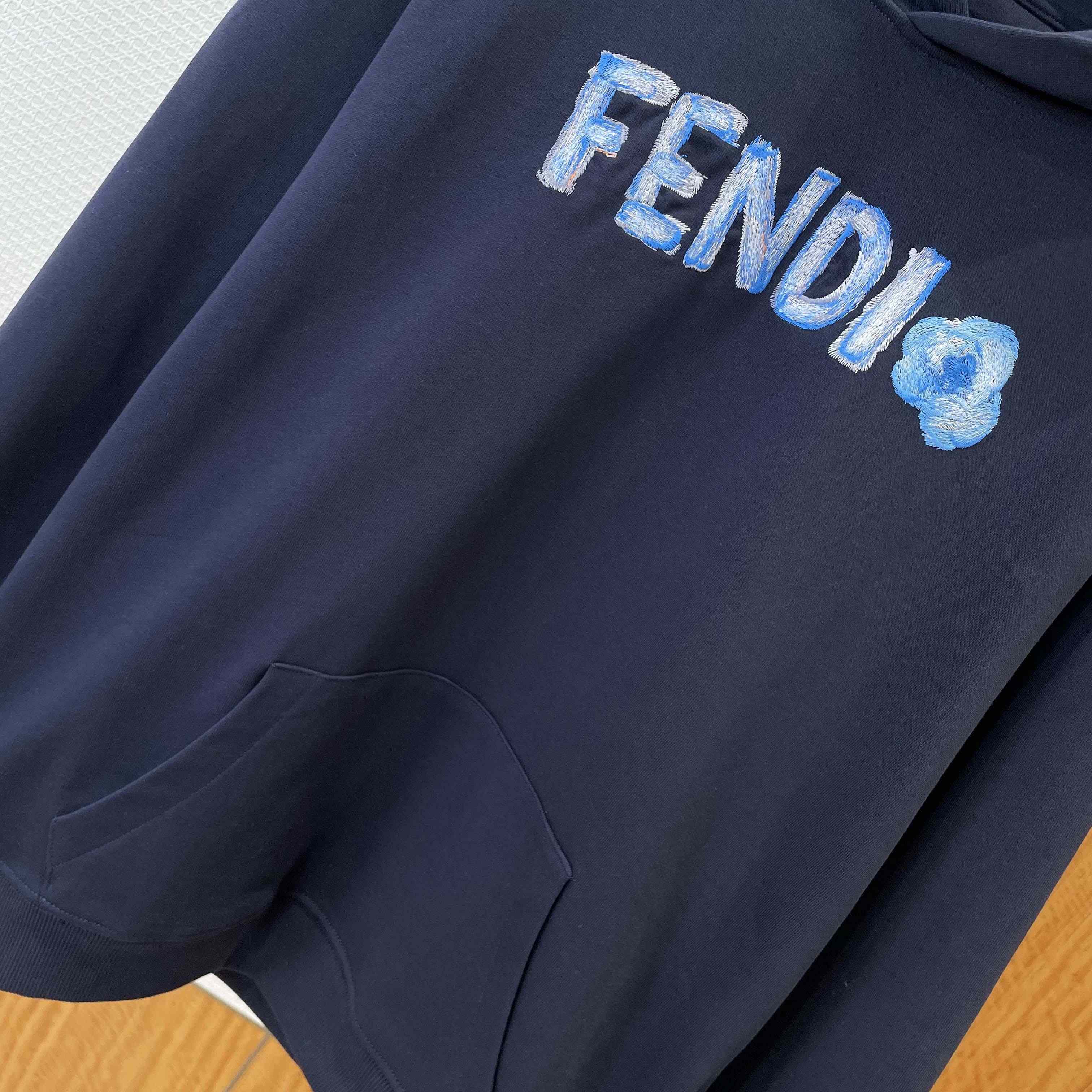 Fendi Lunar New Year Dark Blue Cotton Sweatshirt - DopestKickz