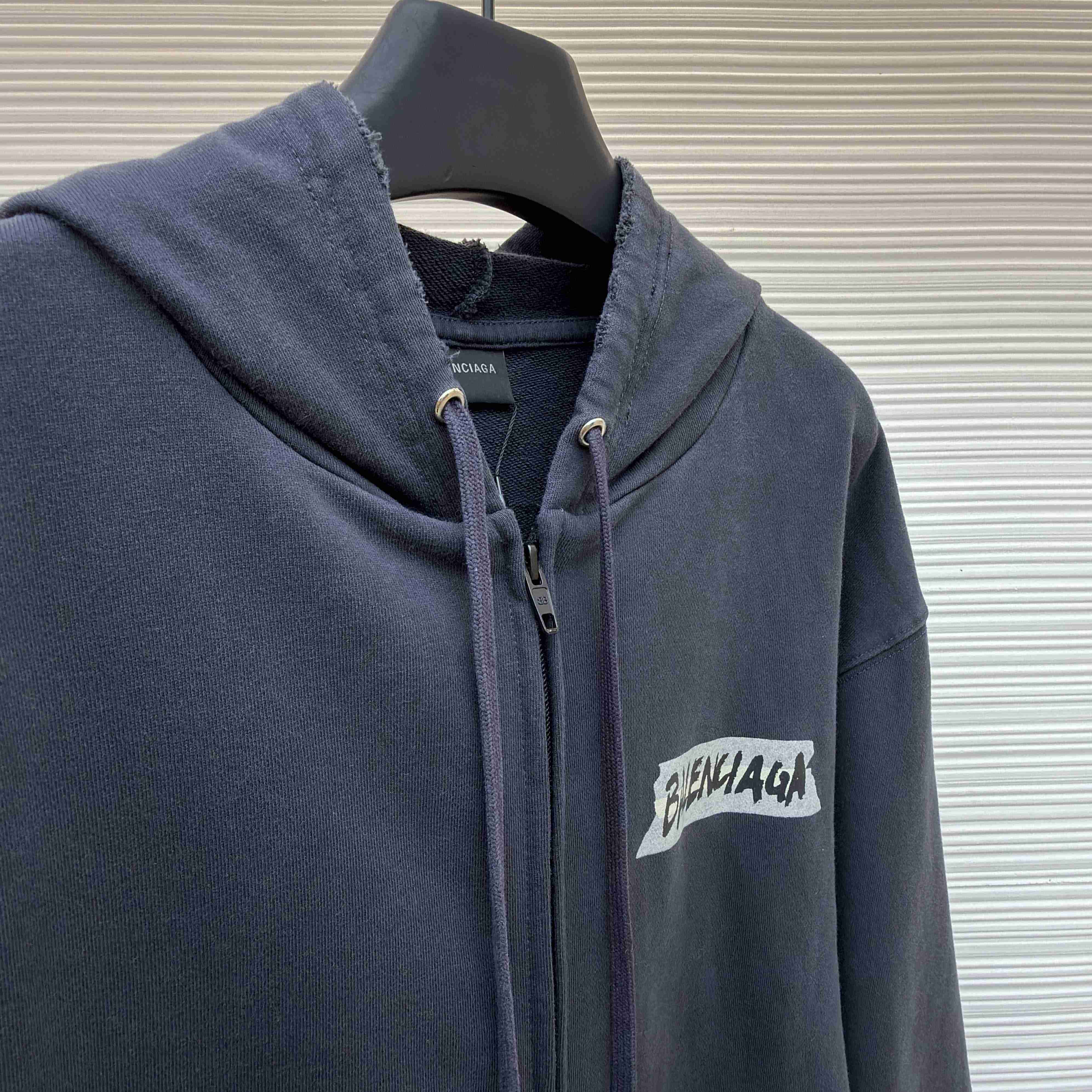 Balenciaga Masking Tape Oversized Zip-up Hoodie  - DopestKickz