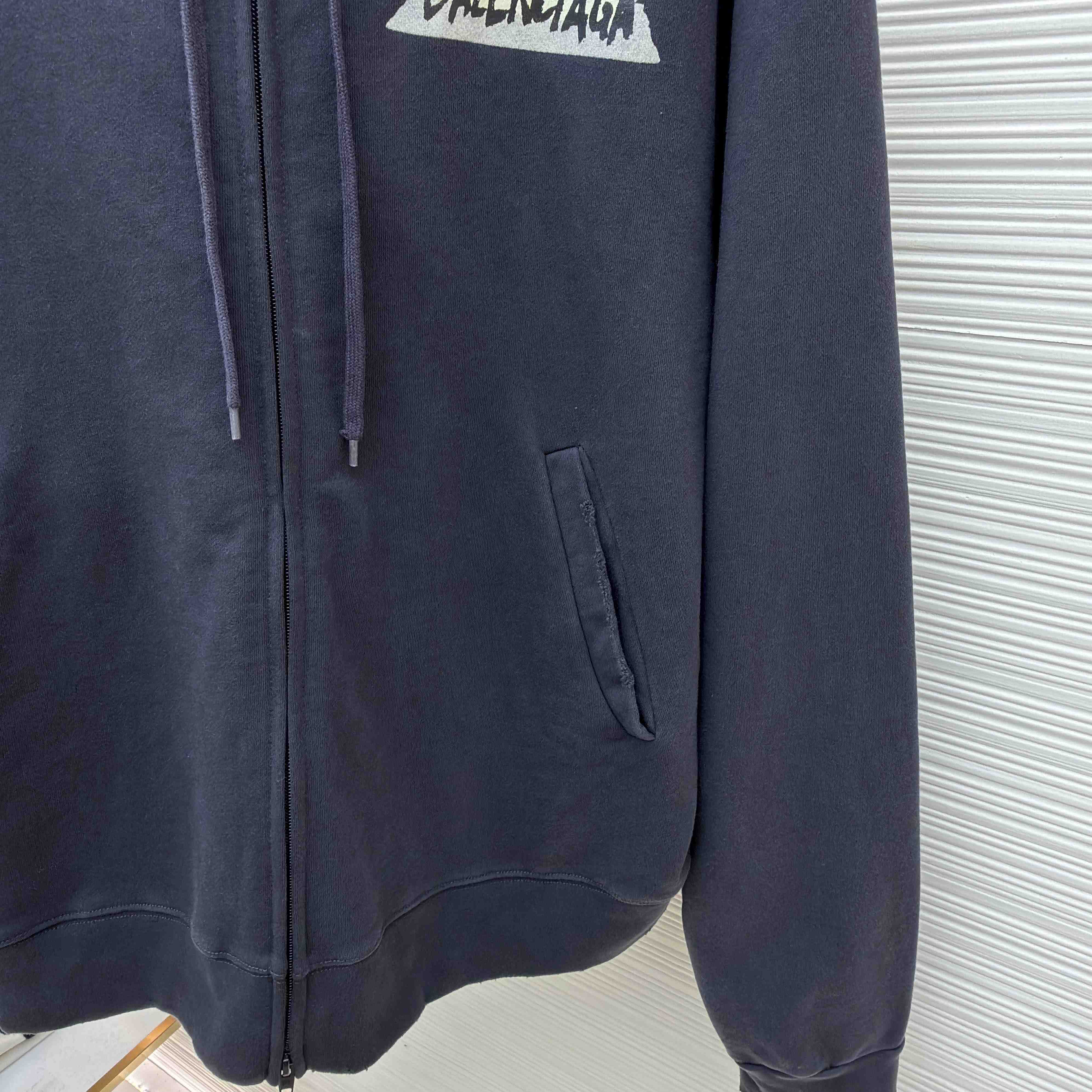 Balenciaga Masking Tape Oversized Zip-up Hoodie  - DopestKickz