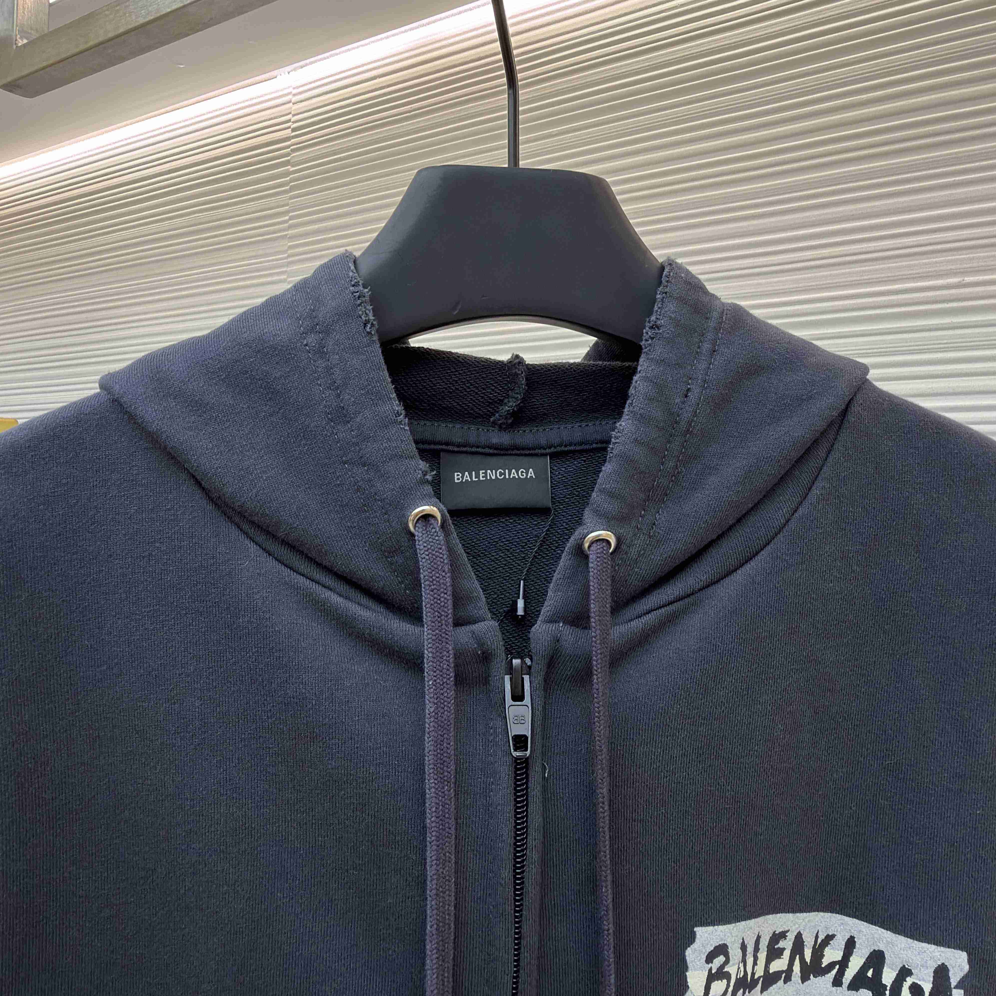 Balenciaga Masking Tape Oversized Zip-up Hoodie  - DopestKickz