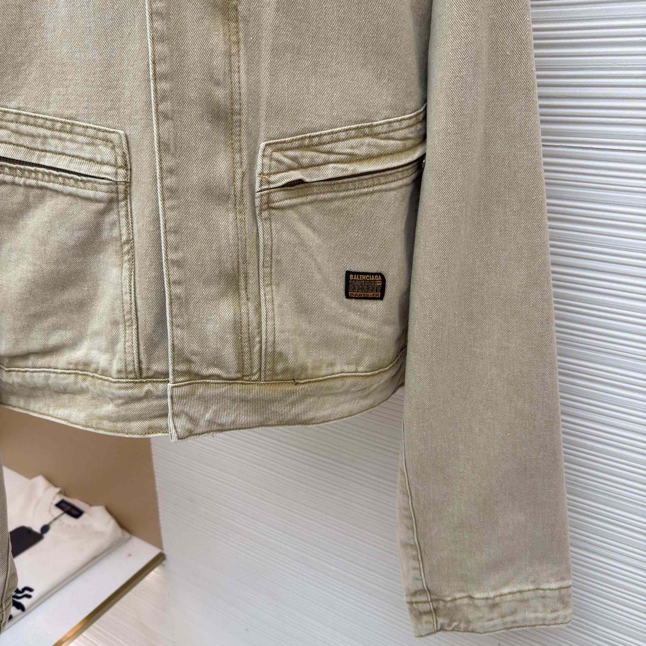 Balenciaga Zipped-pocket Long-sleeves Denim Jacket - DopestKickz
