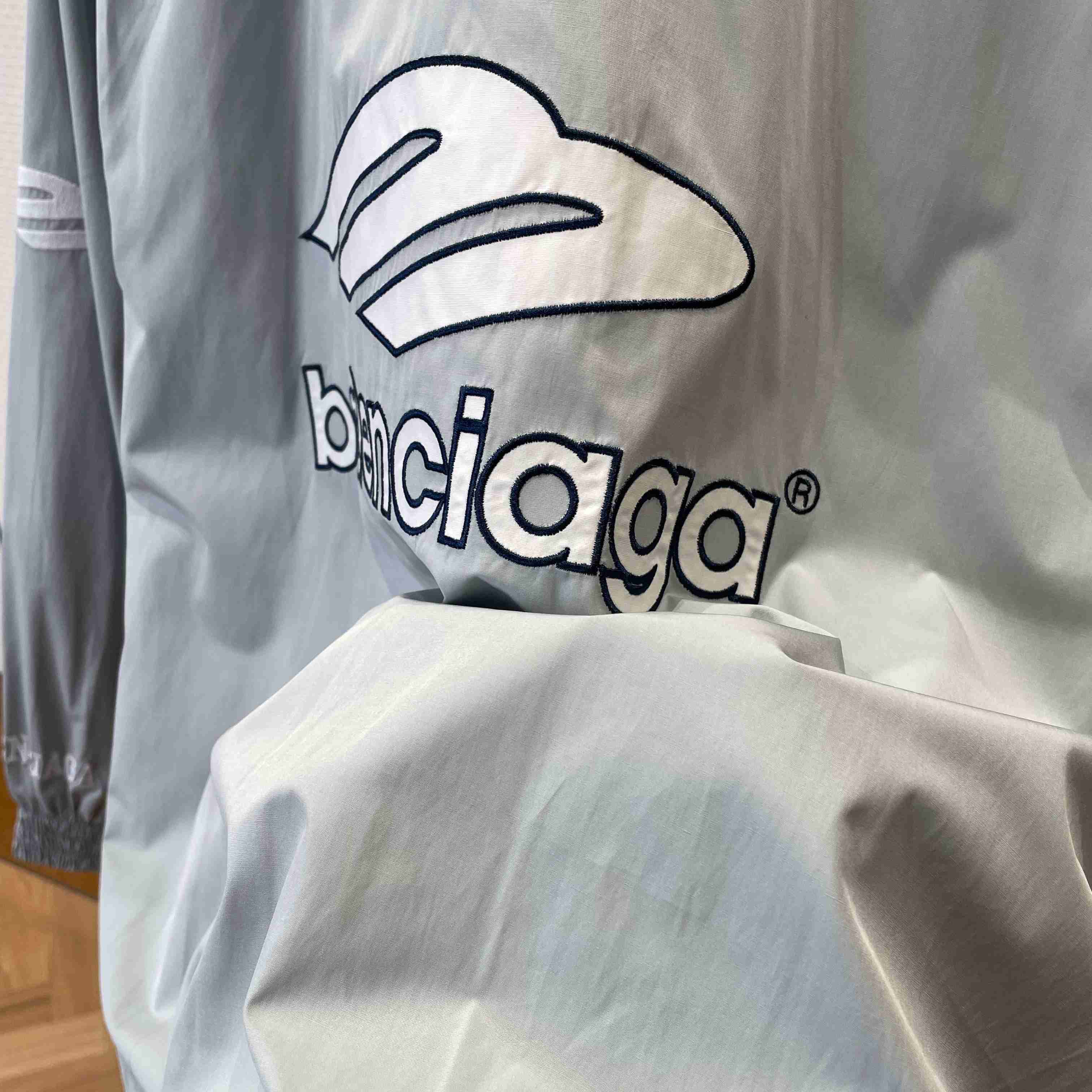 Balenciaga 3B Football Jacket In New Grey - DopestKickz