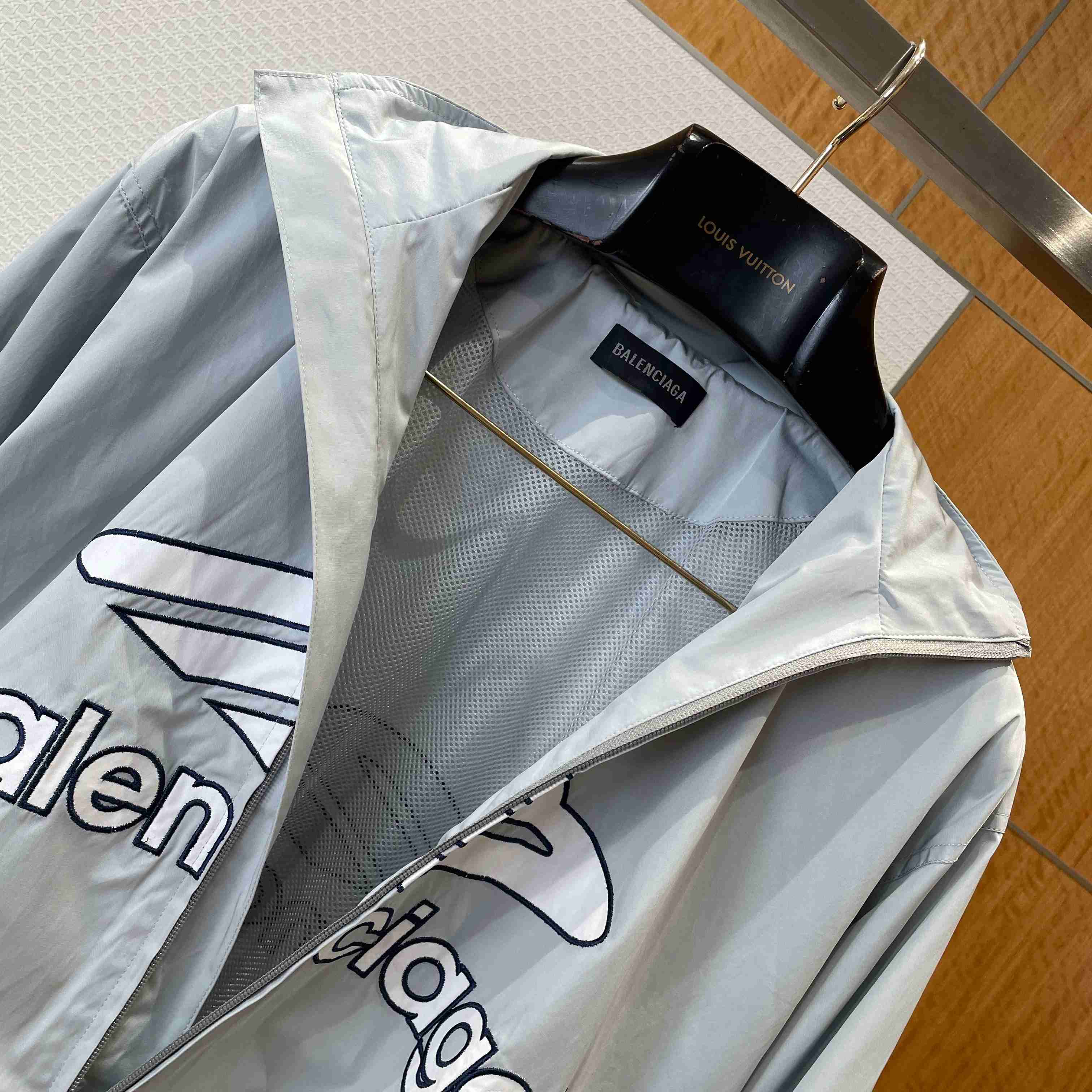 Balenciaga 3B Football Jacket In New Grey - DopestKickz