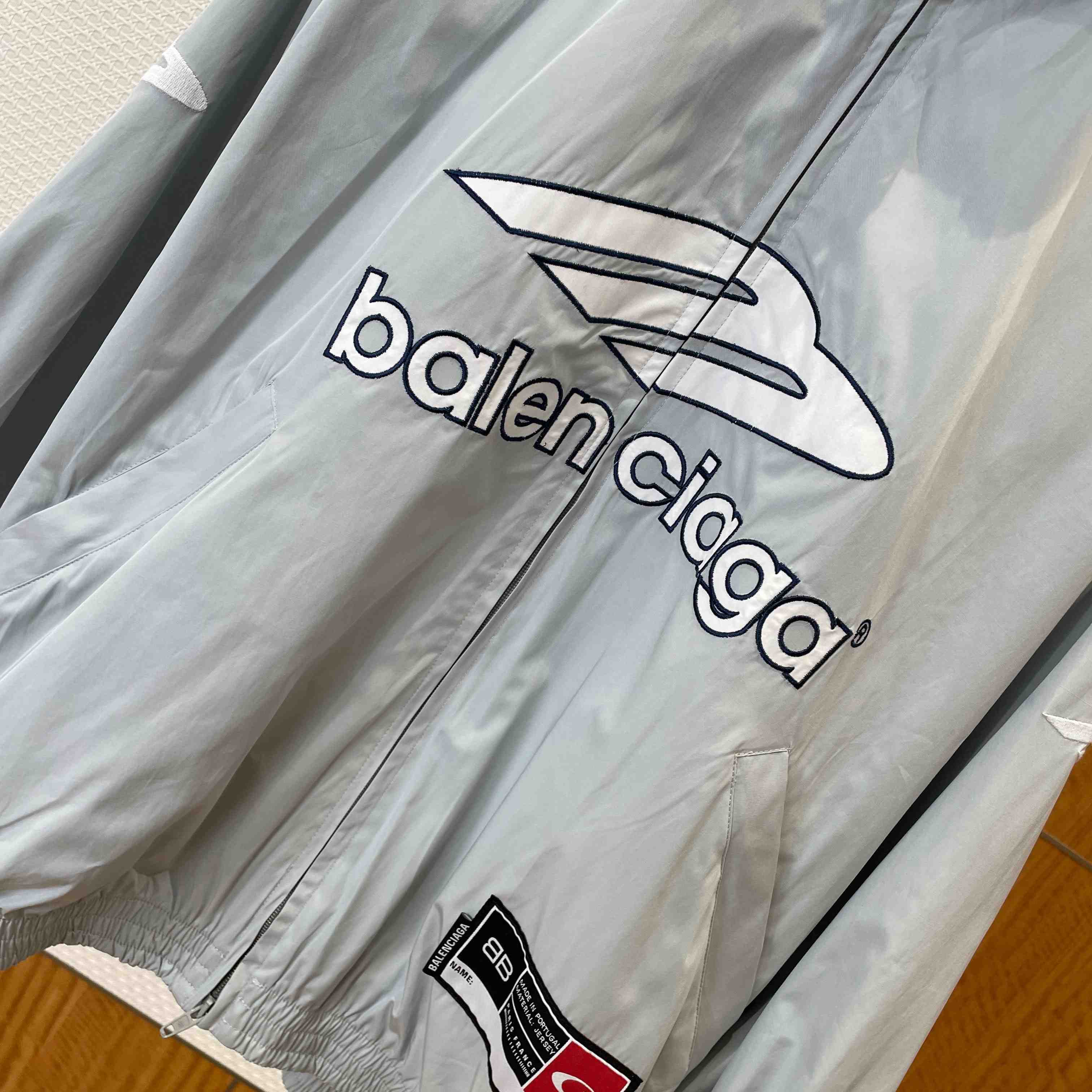 Balenciaga 3B Football Jacket In New Grey - DopestKickz