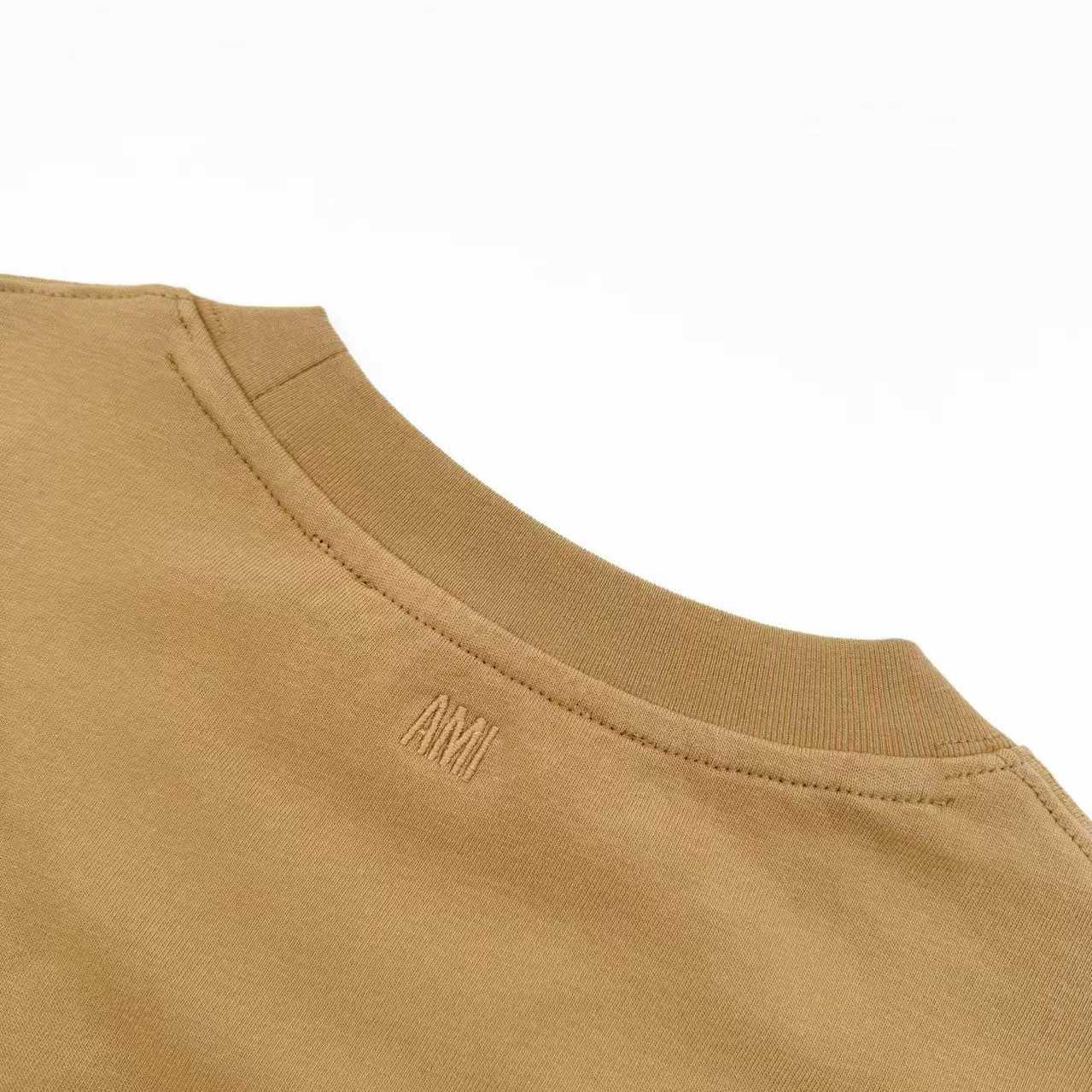 AMI Paris Beige Cotton Ami De Coeur T-shirt - DopestKickz