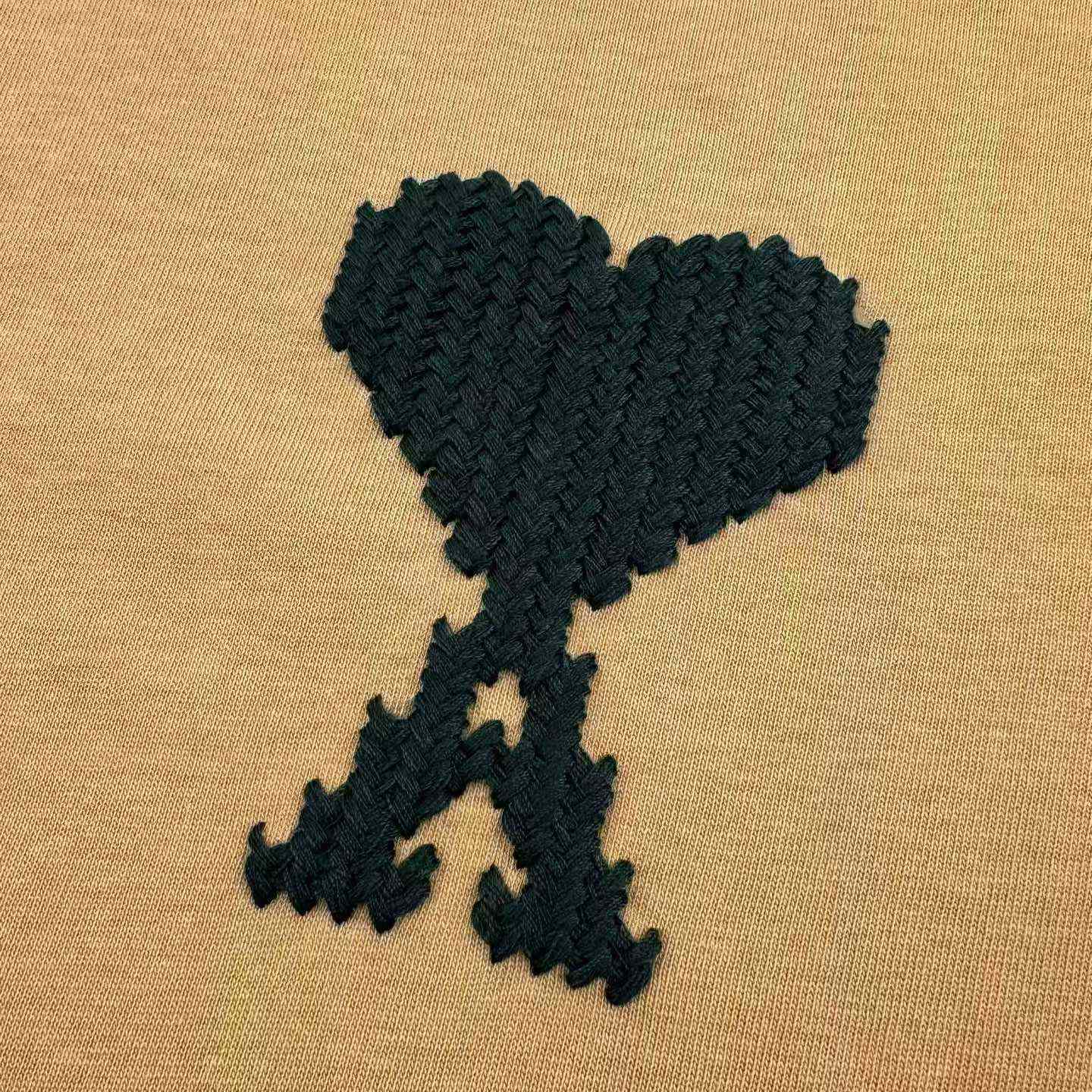 AMI Paris Beige Cotton Ami De Coeur T-shirt - DopestKickz