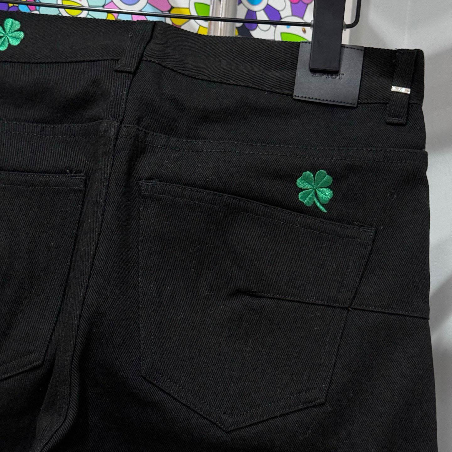 Dior Long Regular Jeans with Dior Clover Embroideries  - DopestKickz