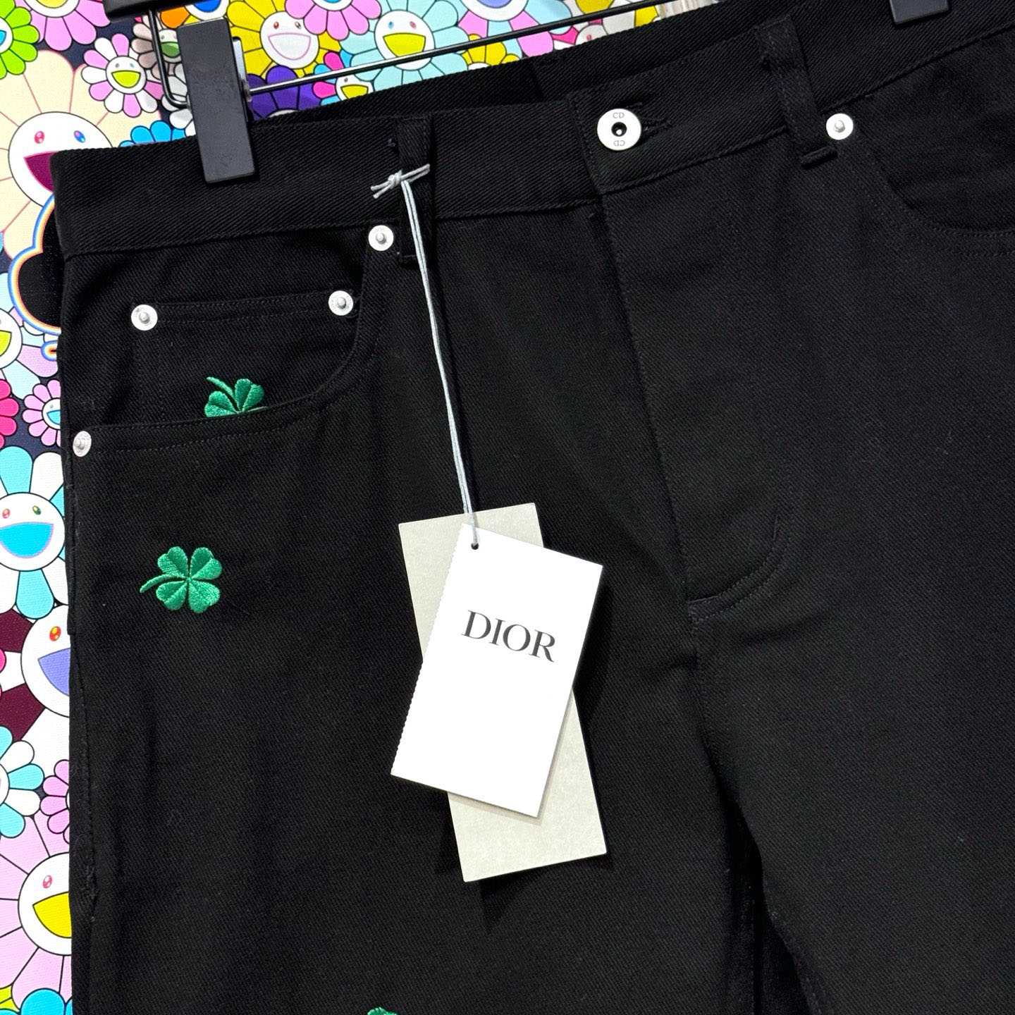 Dior Long Regular Jeans with Dior Clover Embroideries  - DopestKickz