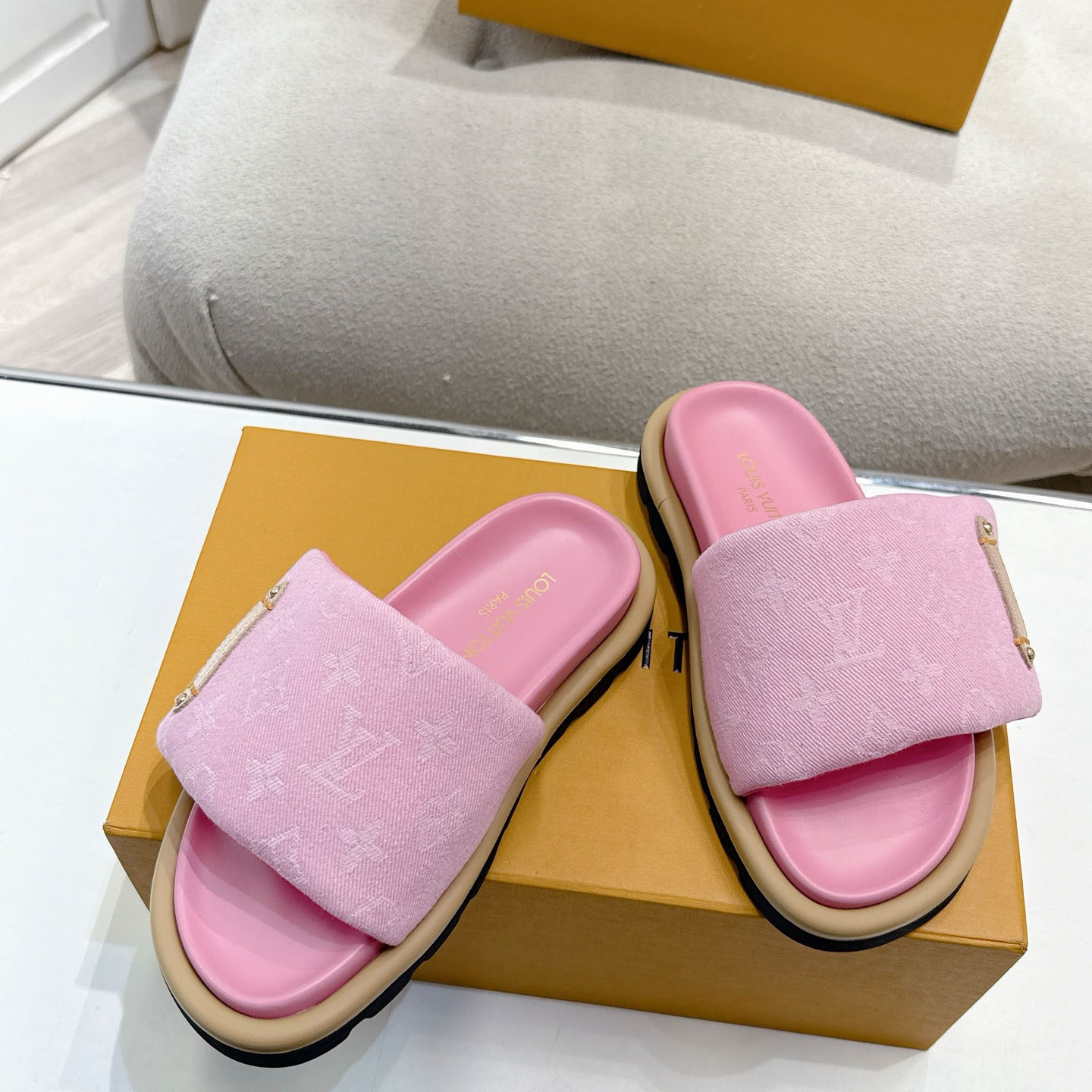 Louis Vuitton Pool Pillow Flat Comfort Mule 1AGUZH - DopestKickz