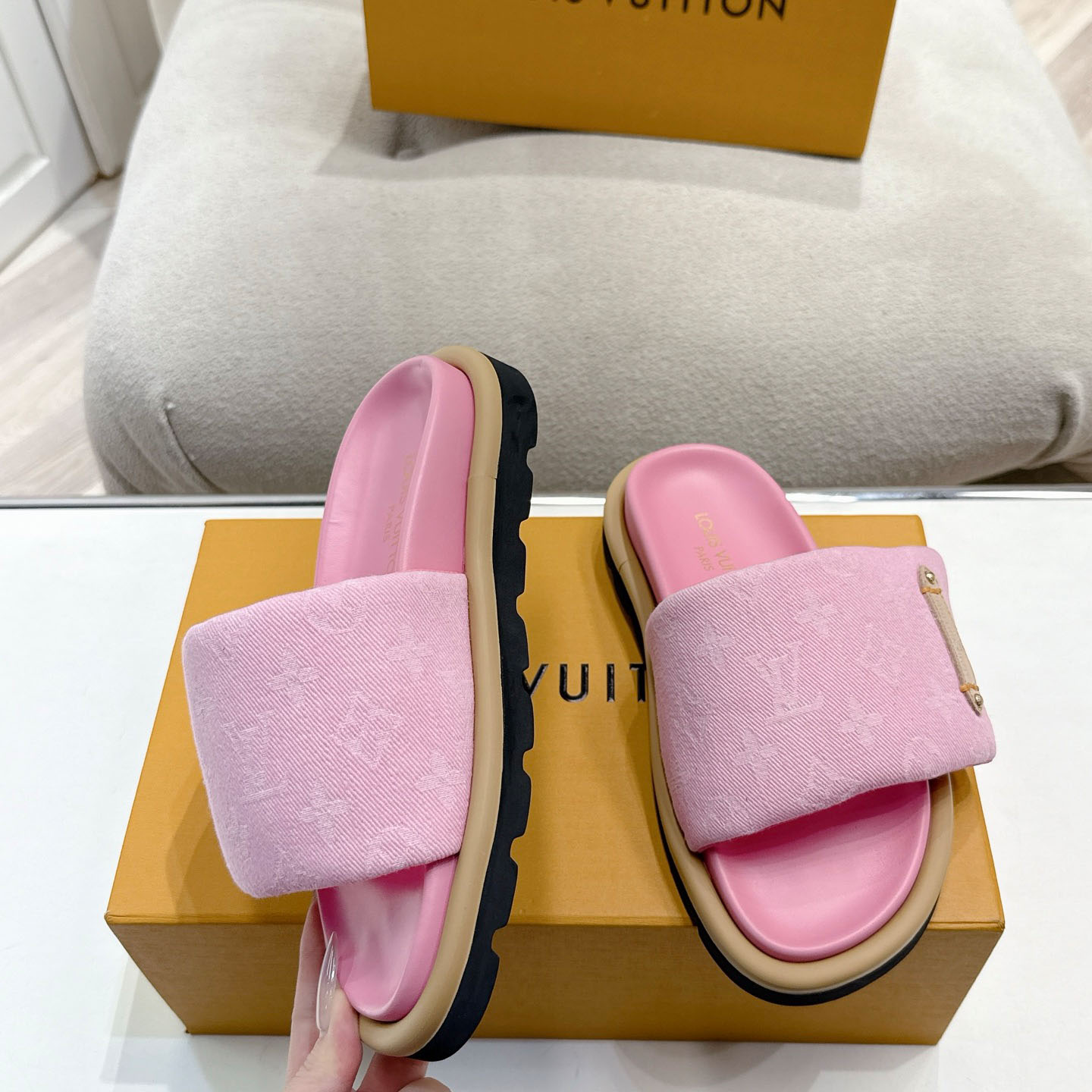 Louis Vuitton Pool Pillow Flat Comfort Mule 1AGUZH - DopestKickz