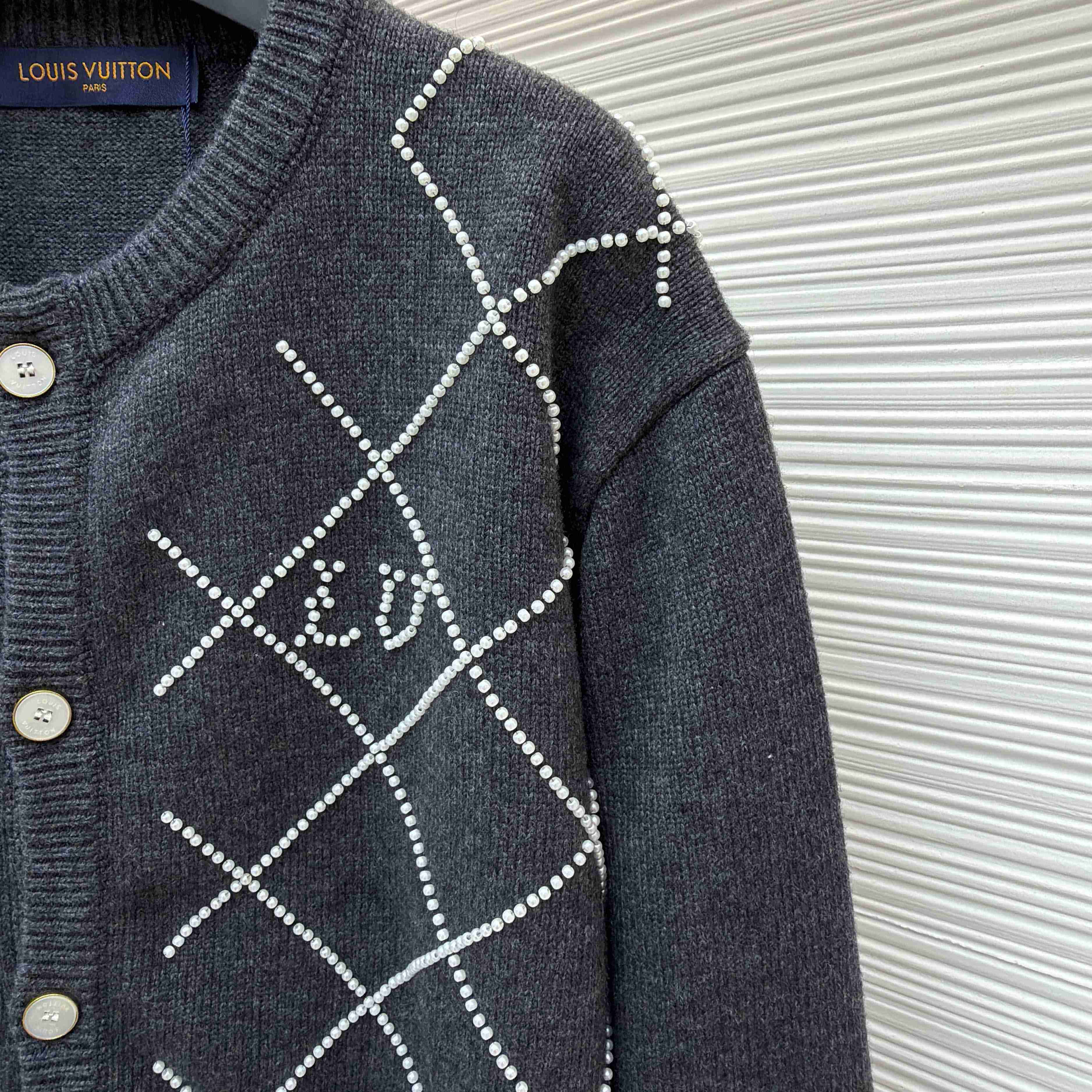 Louis Vuitton Cardigan With Pearly Embroidery   1AJBUT - DopestKickz