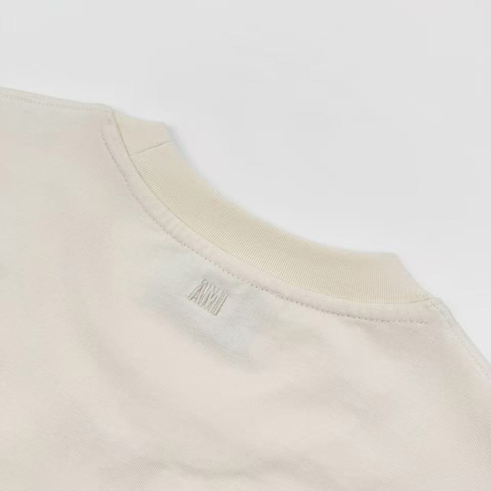 AMI Paris White Cotton Ami De Coeur T-shirt - DopestKickz