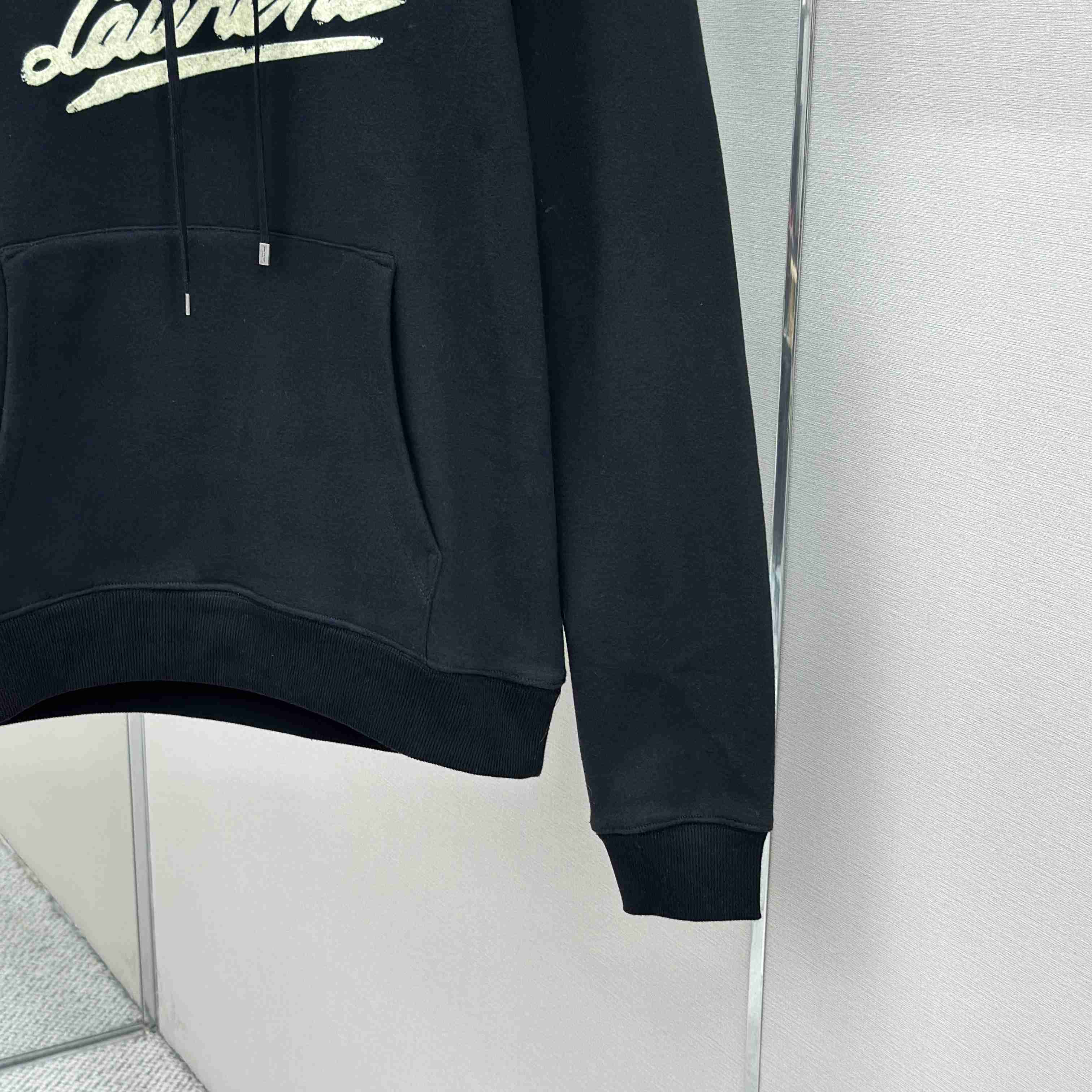 Saint Laurent Scipt Logo Hoodie 'Noir/Naturel' - DopestKickz