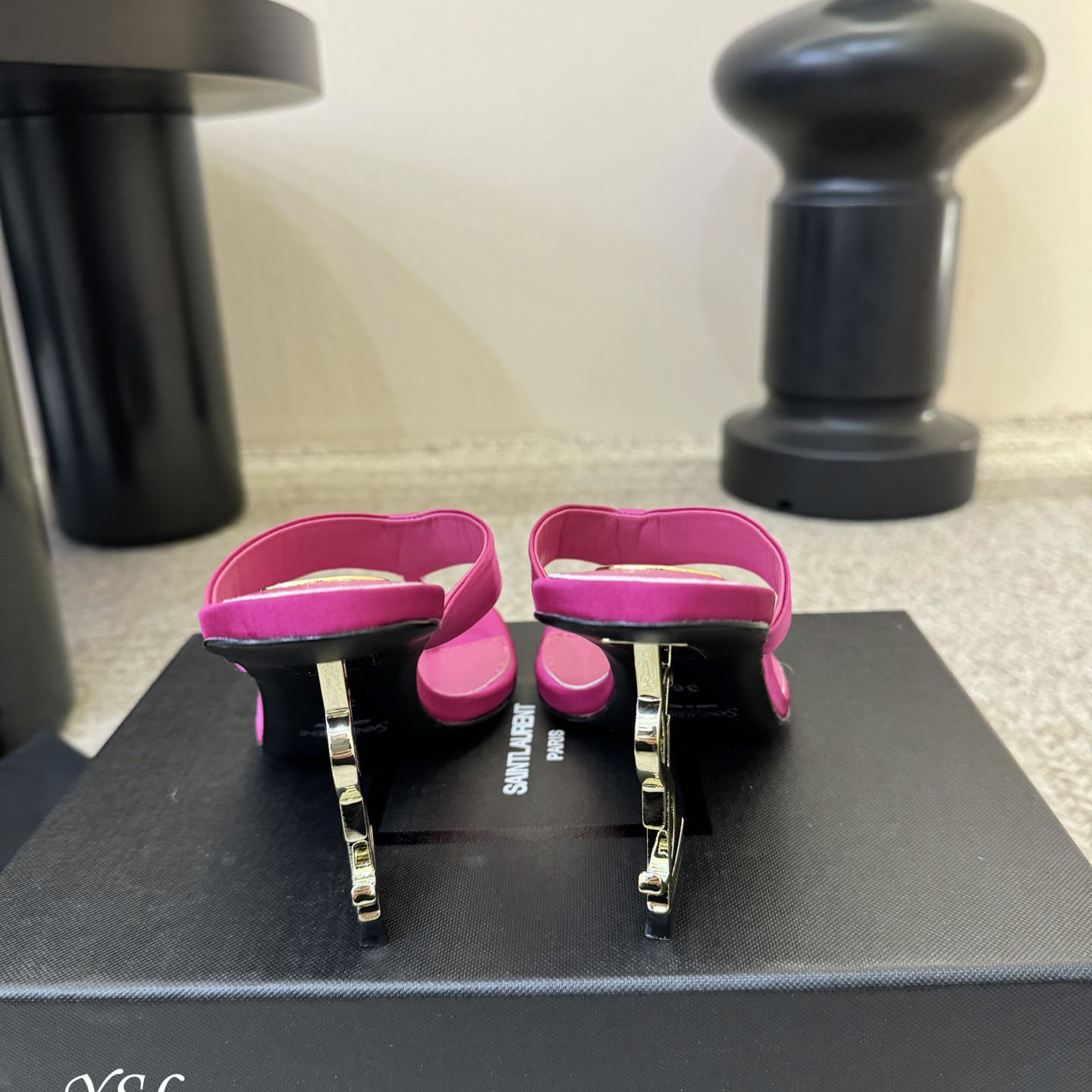 Saint Laurent OPYUM Mules In Satin  Crepe - DopestKickz