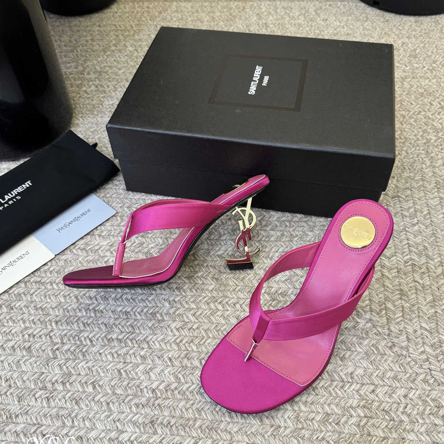 Saint Laurent OPYUM Mules In Satin  Crepe - DopestKickz