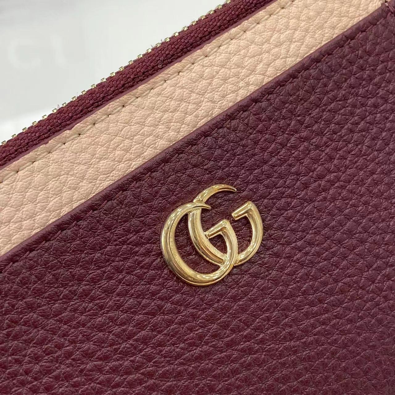 Gucci Bi-color GG Marmont Zip Key Pouch - DopestKickz